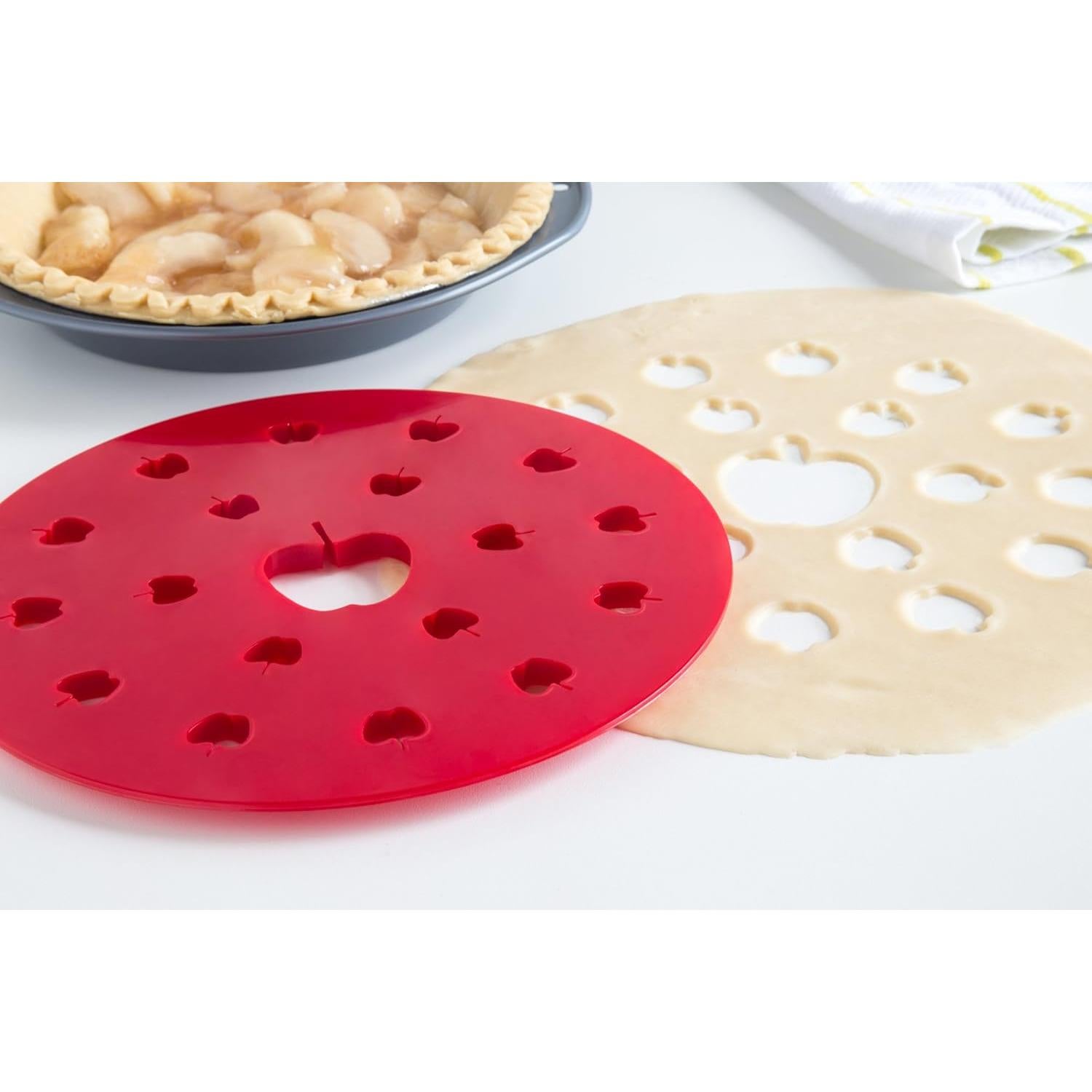 Cortador de Tarta de Manzana Fox Run, Plástico Rojo 24.1 cm