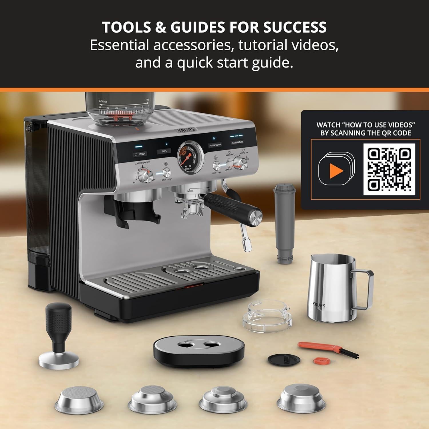 Máquina de Café Espresso KRUPS Precisión con Molinillo 10.54kg