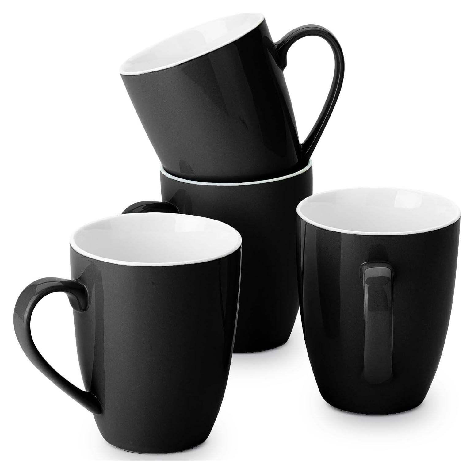 Juego de 4 Tazas de Café Porcelana BTaT 473 ml Negras