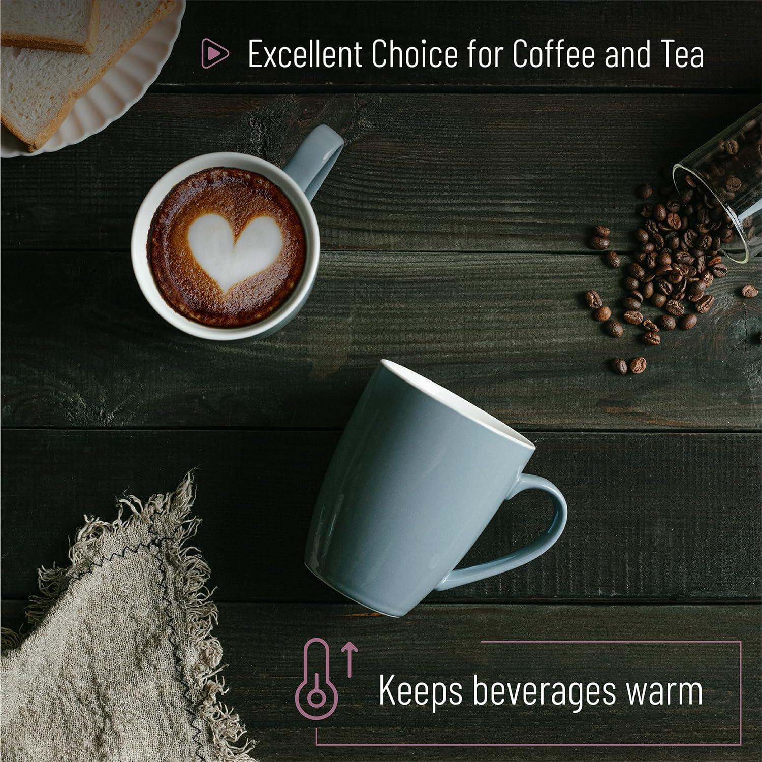 Juego de 4 Tazas de Café Porcelana BTaT 473 ml Negras