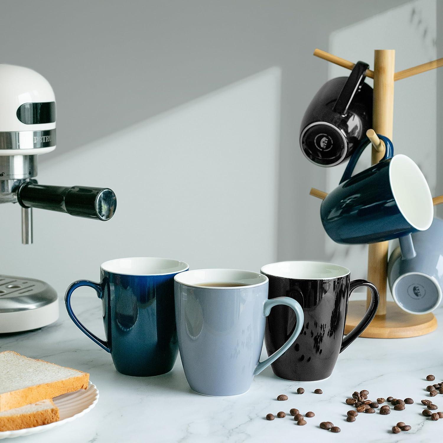 Juego de 4 Tazas de Café Porcelana BTaT 473 ml Negras