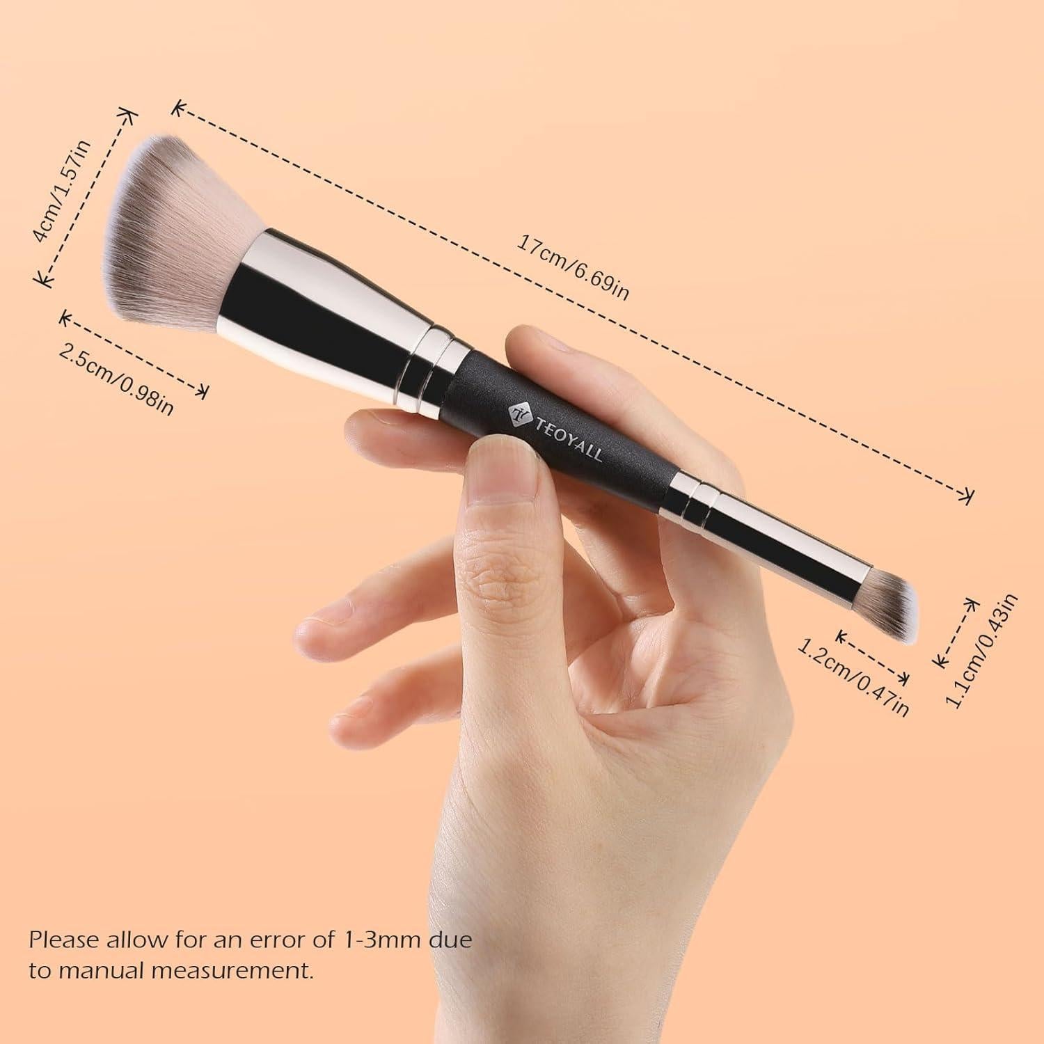 Pincel Corrector de Ojos Doble Punta TEOYALL - Fibras Sintéticas