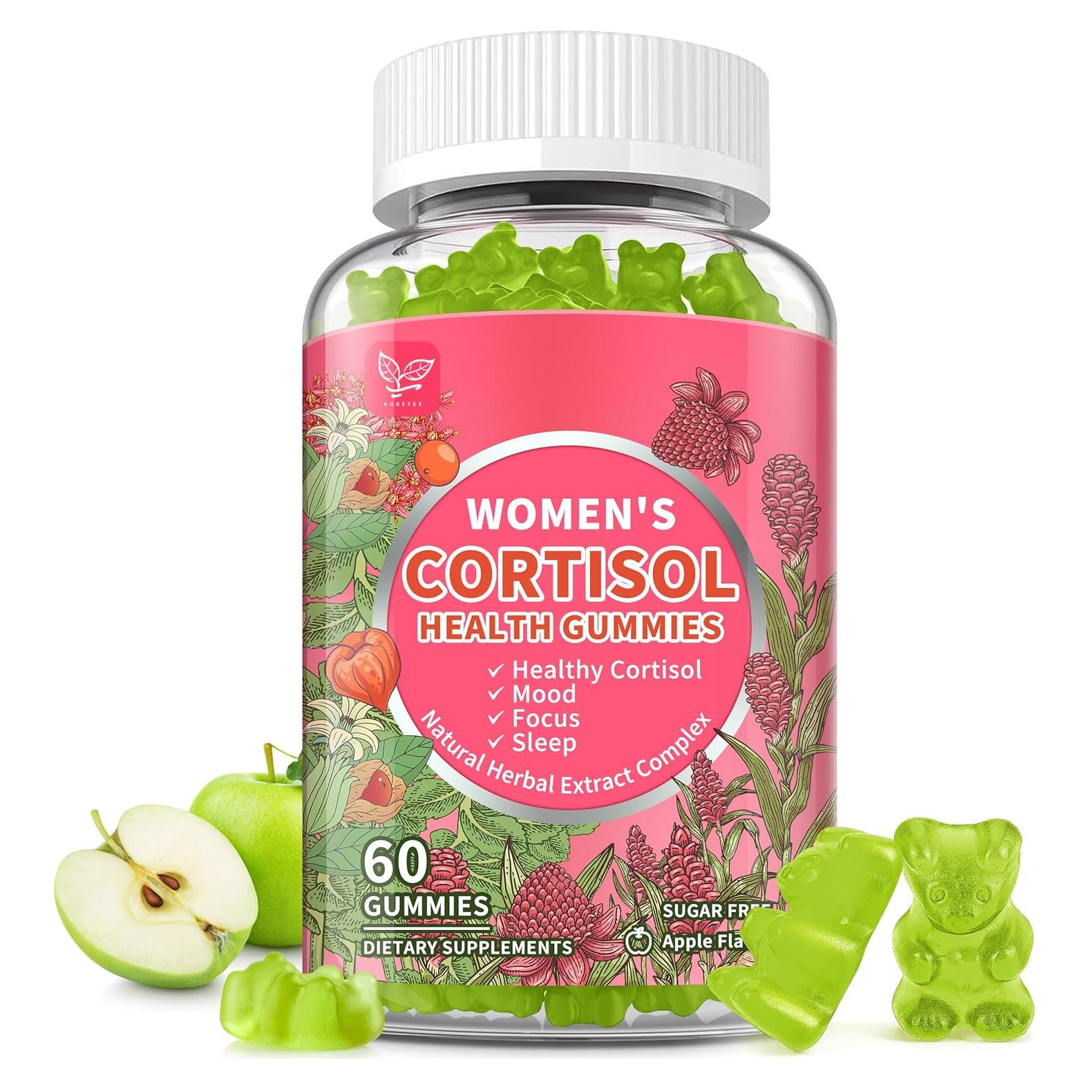Gomitas de Cortisol HUDETEX para Mujeres 60 Unidades Sabor Manzana