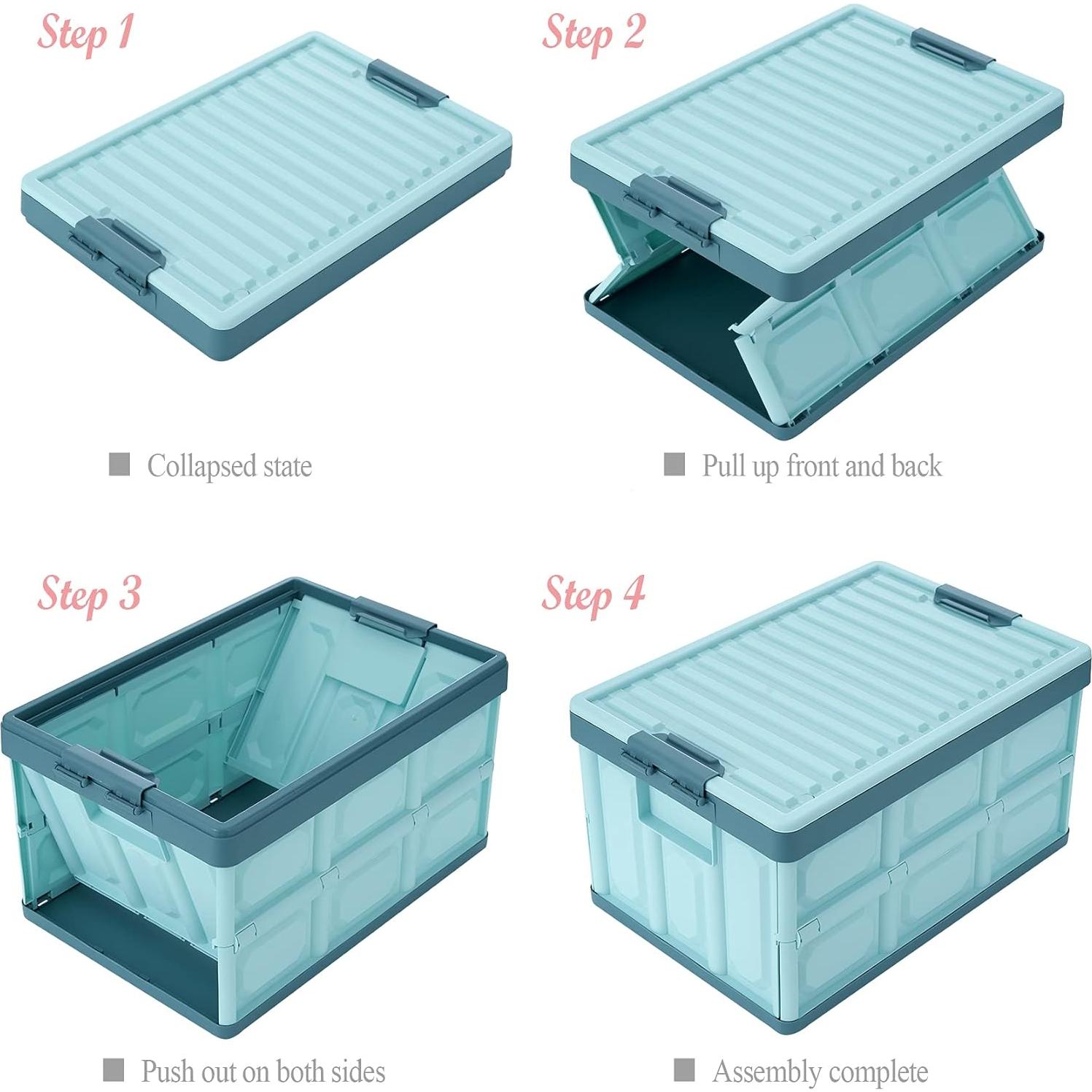 Cajas de Almacenamiento Plegables JUJIAJIA 30L 2-Pack Azul