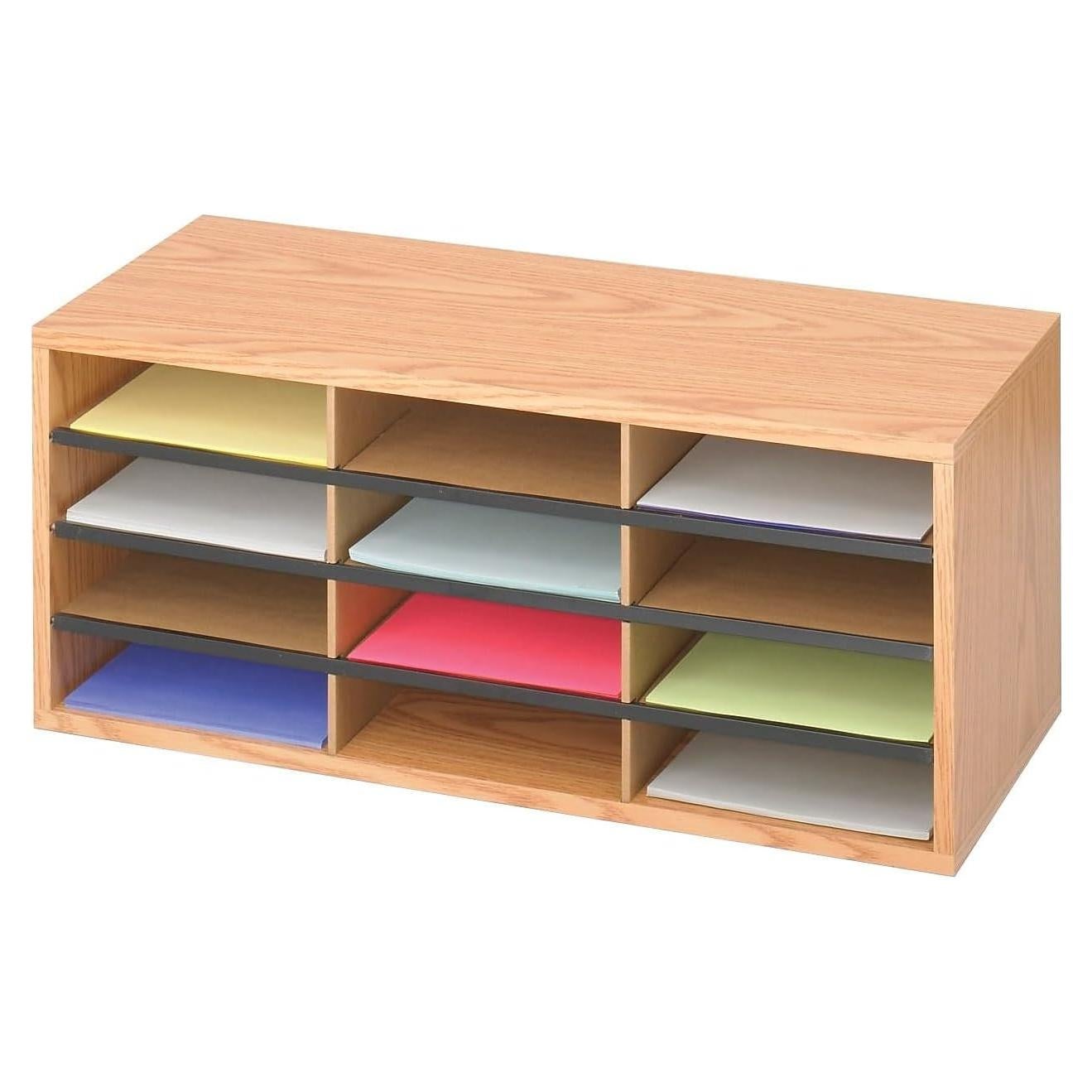 Organizador de Literatura Safco 12 Compartimentos Roble Medio