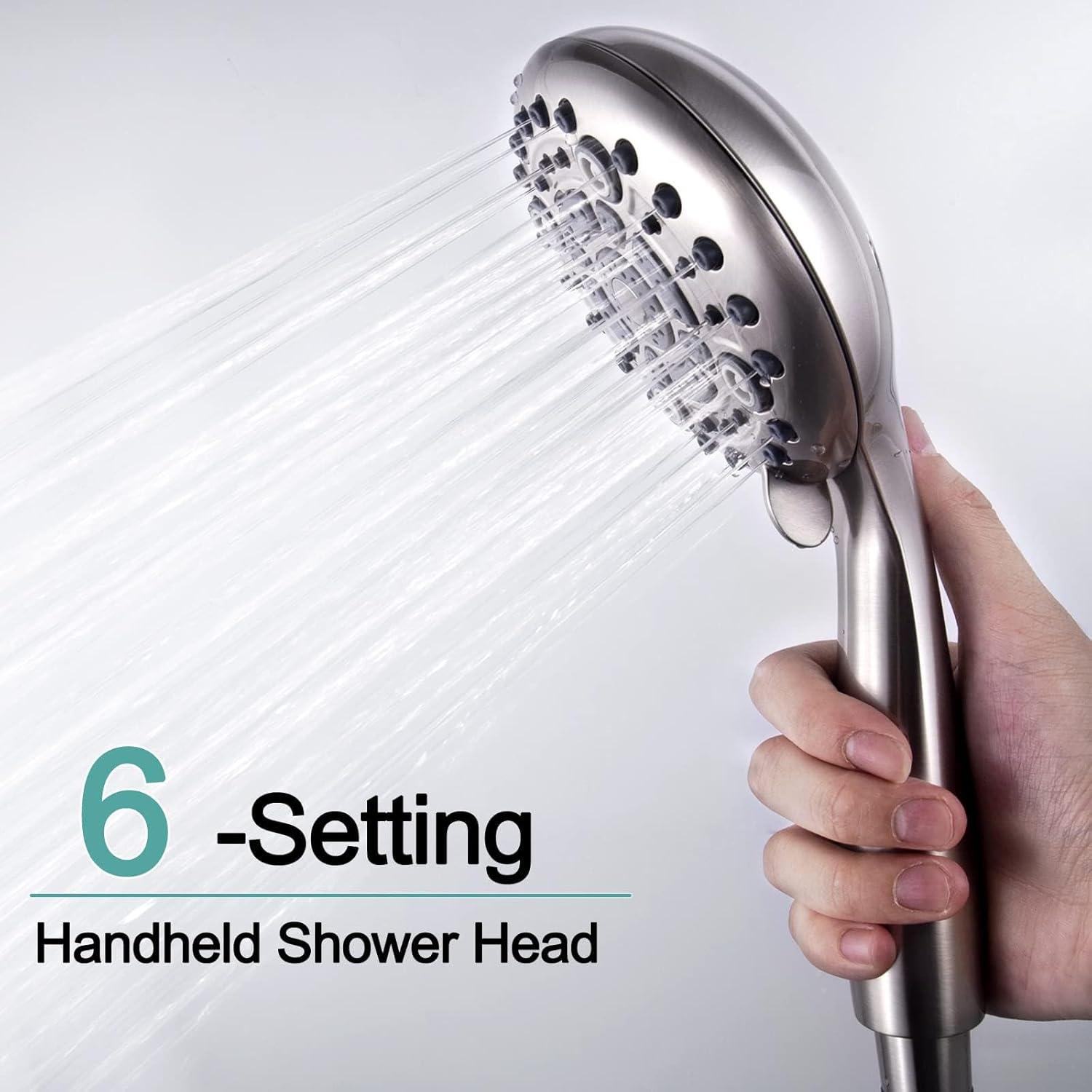 Sistema de Ducha SR SUN RISE 10" Montado en Pared Níquel Cepillado