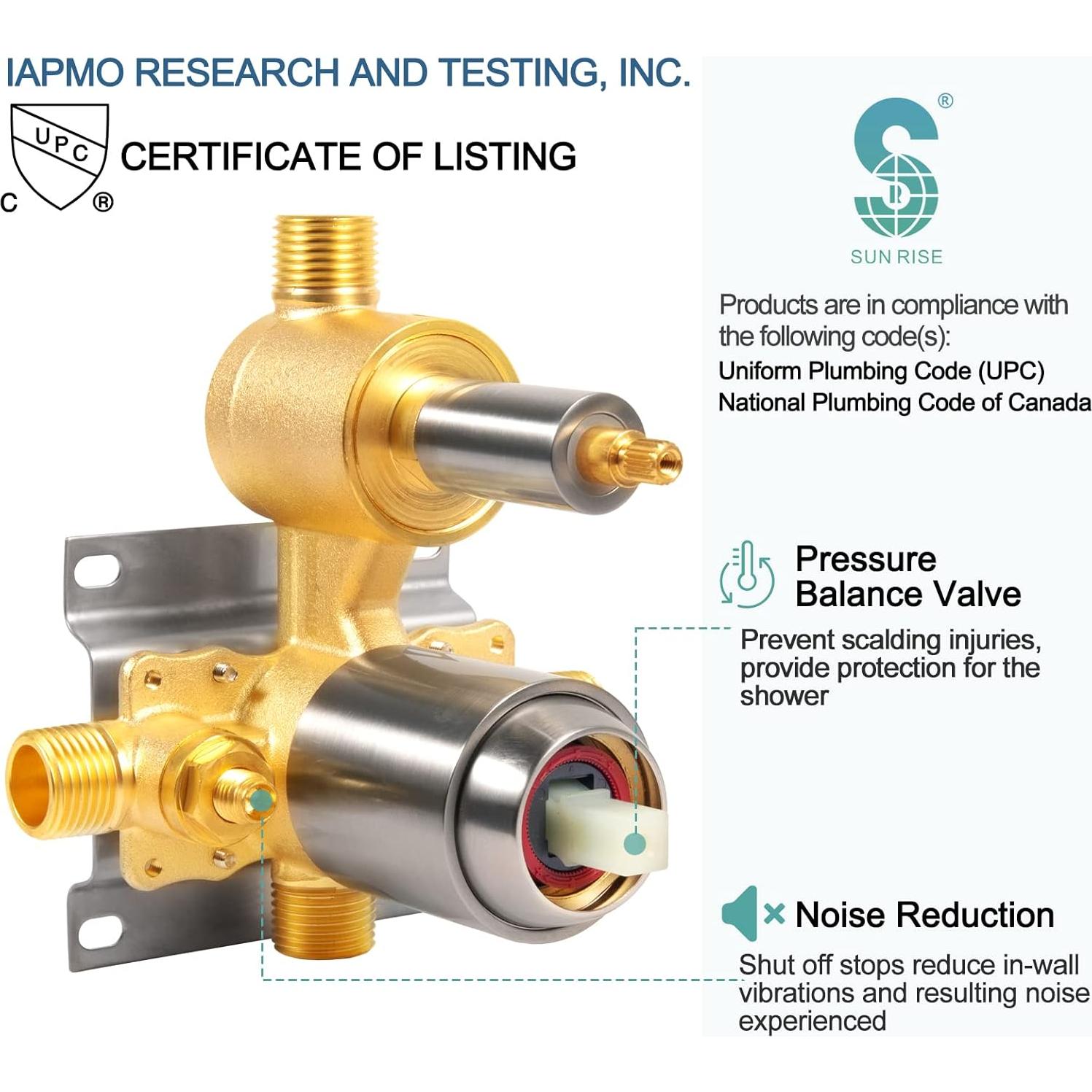 Sistema de Ducha SR SUN RISE 10" Montado en Pared Níquel Cepillado