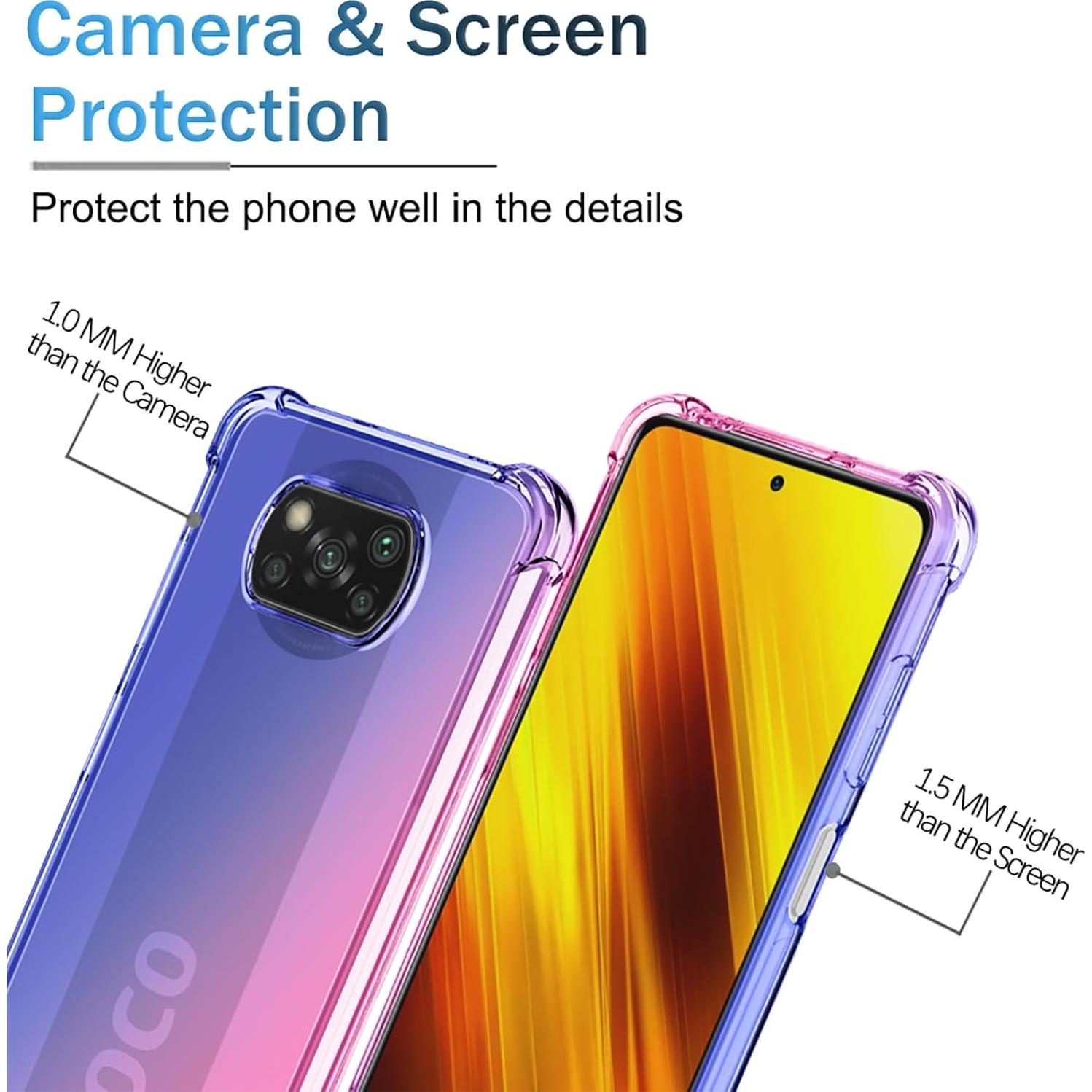 Funda TPU Xiaomi Poco X3 NFC / Pro - Azul Rosa, Delgada y Resistente