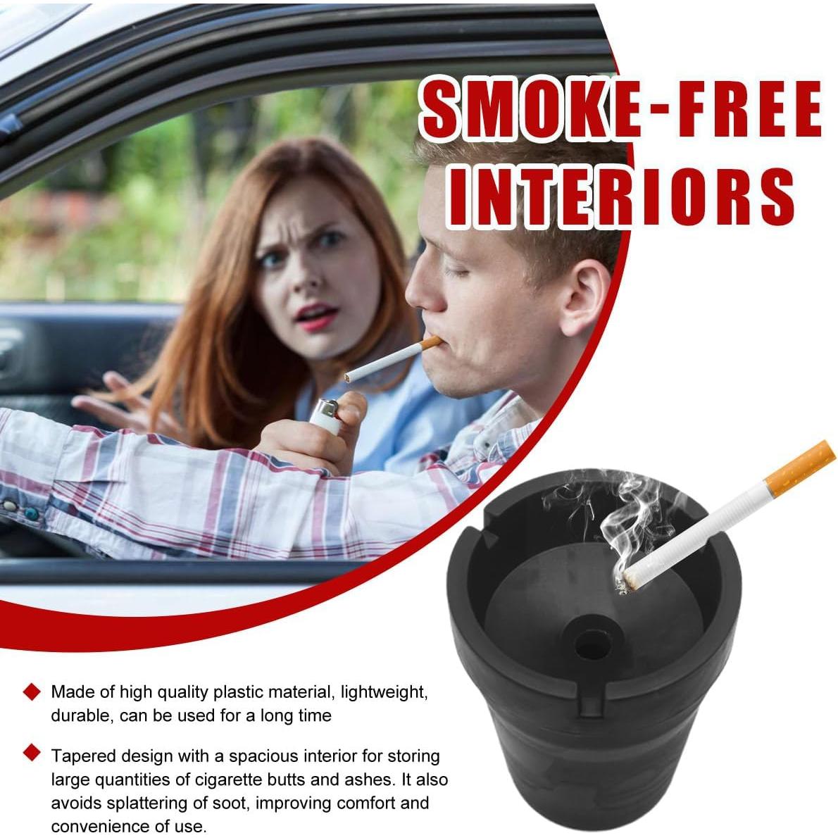 Cenicero de coche Gasedin negro autoextinguible y a prueba de viento