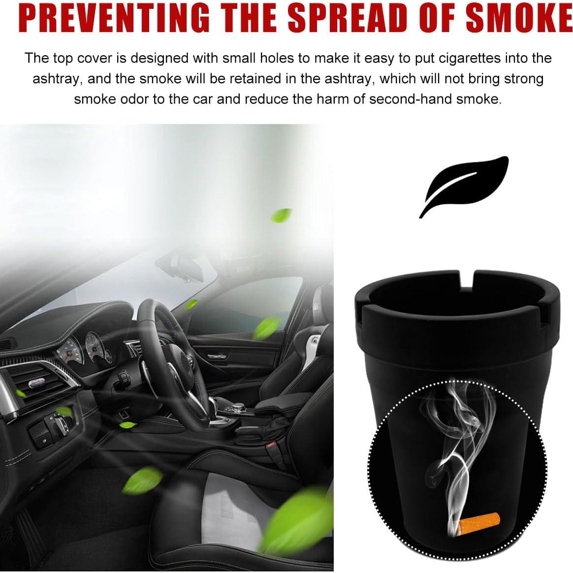 Cenicero de coche Gasedin negro autoextinguible y a prueba de viento