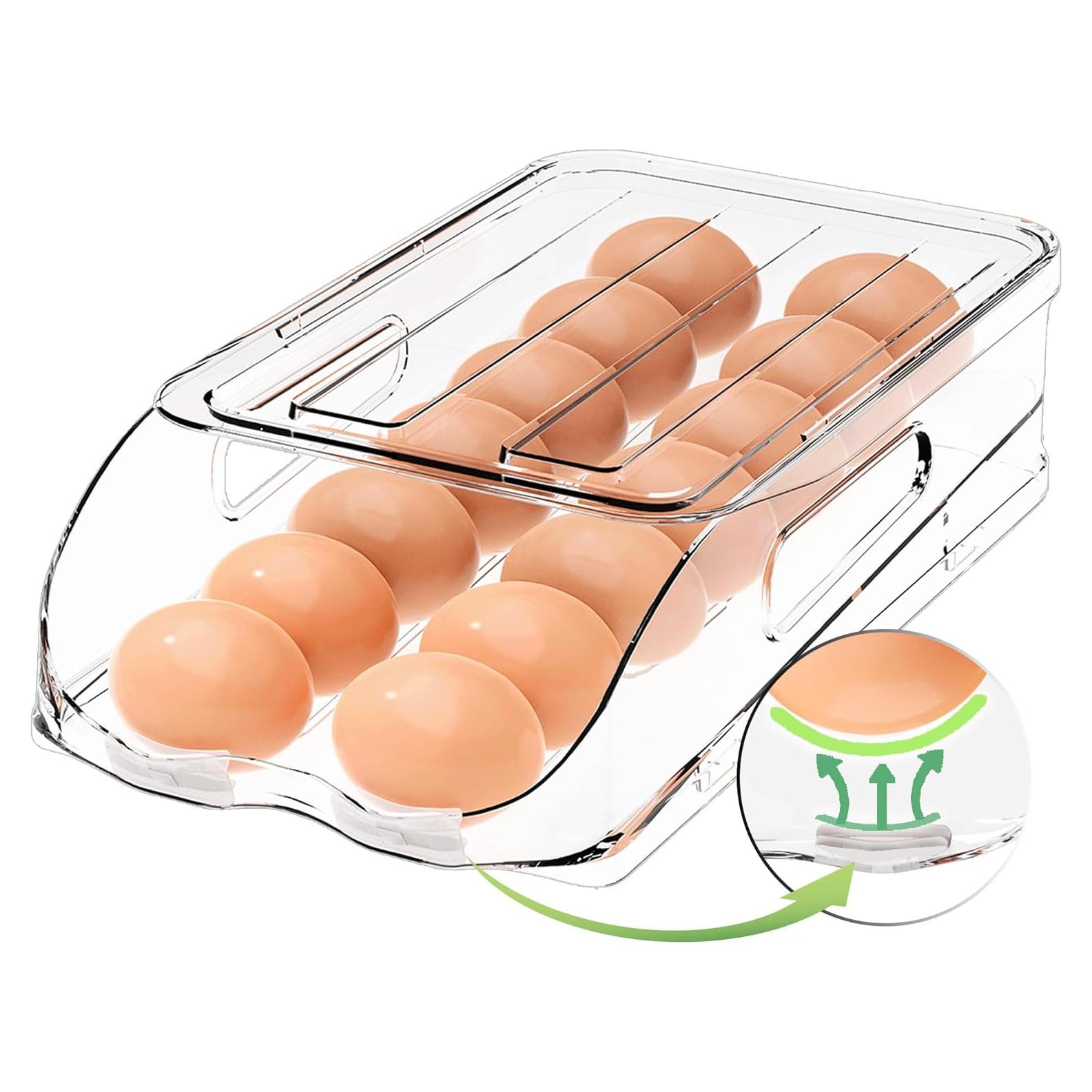 Soporte Apilable para Huevos SMRCAD - 24 Huevos, Transparente