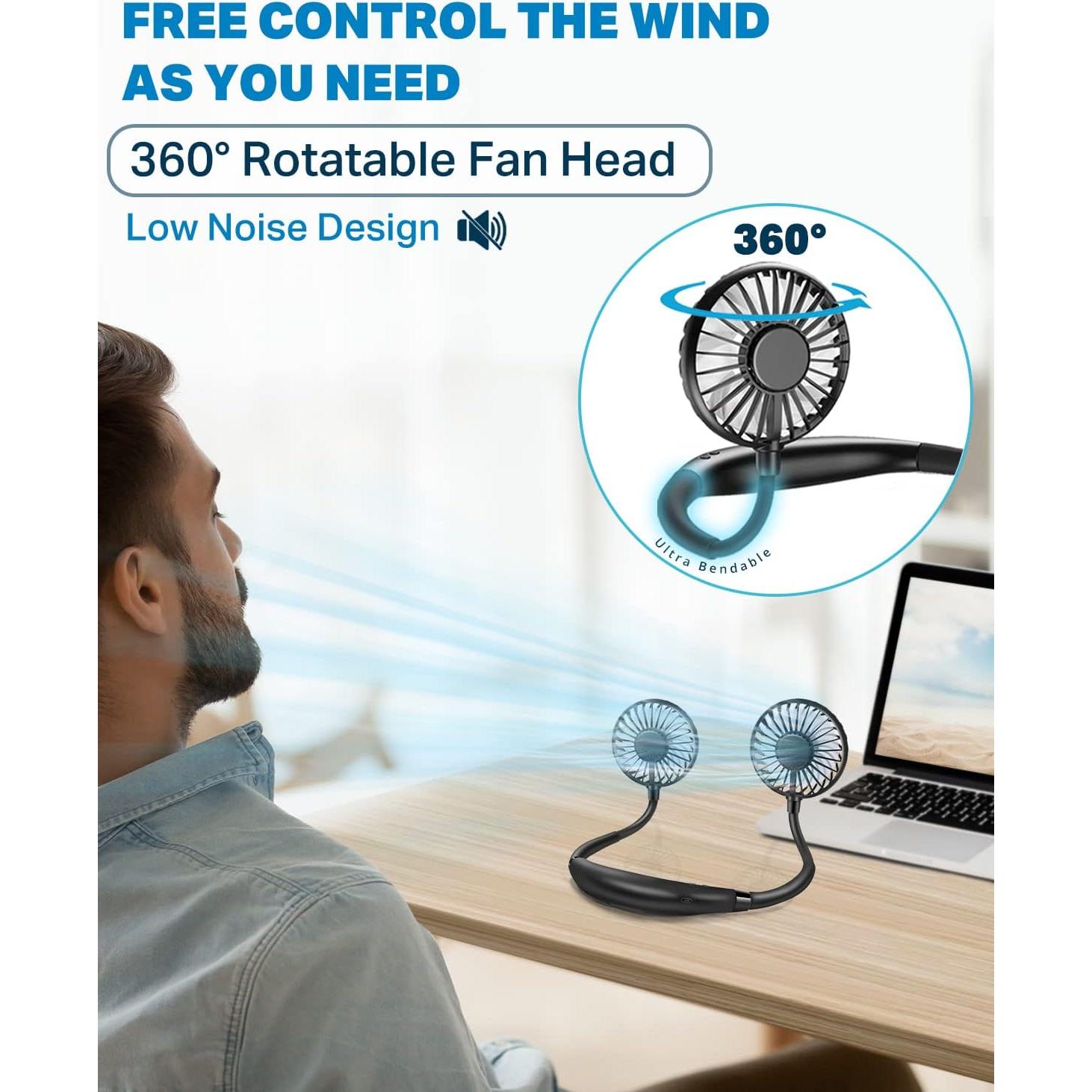 Ventilador de Cuello YALTOON JF-YALT-3 Velocidades Recargable