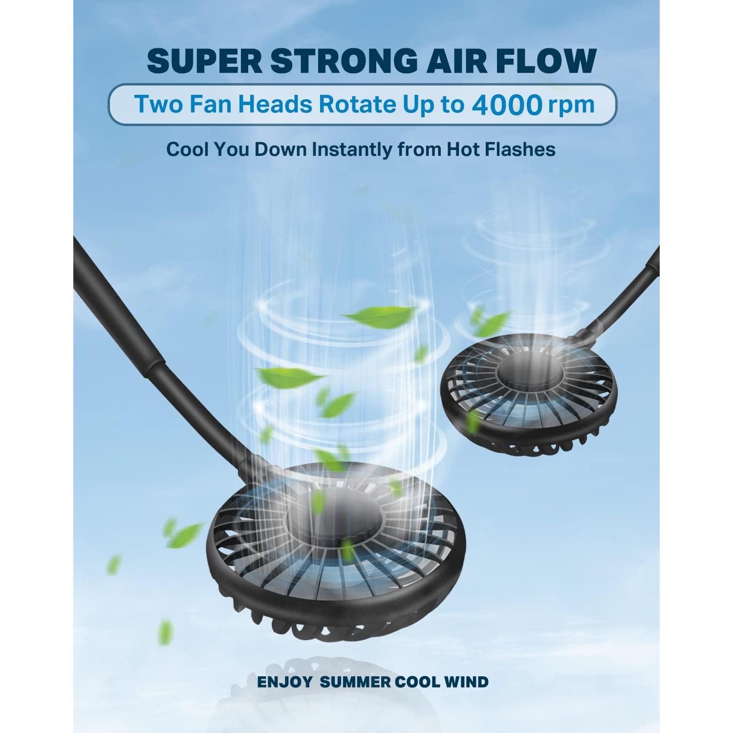 Ventilador de Cuello YALTOON JF-YALT-3 Velocidades Recargable