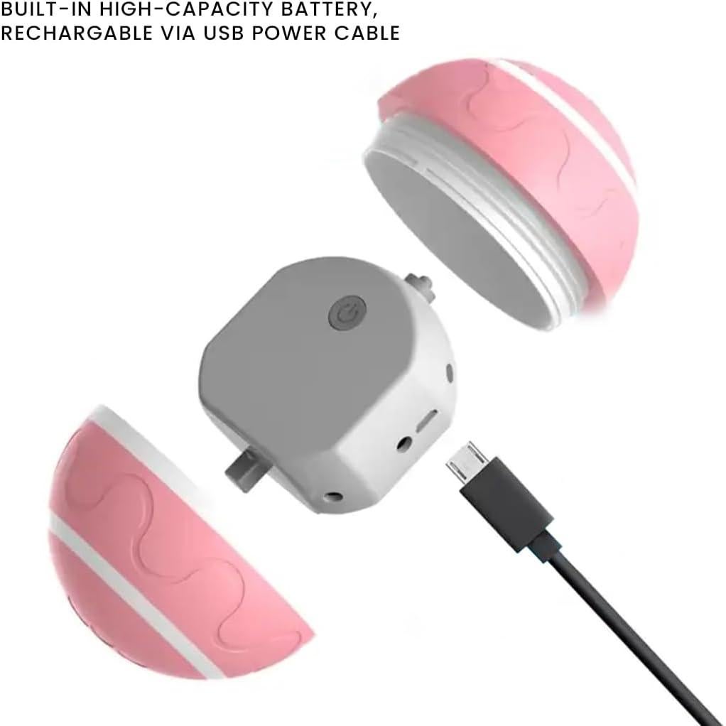 Pelota Rebotadora LED Rosa para Perros y Gatos - Juguete Interactivo