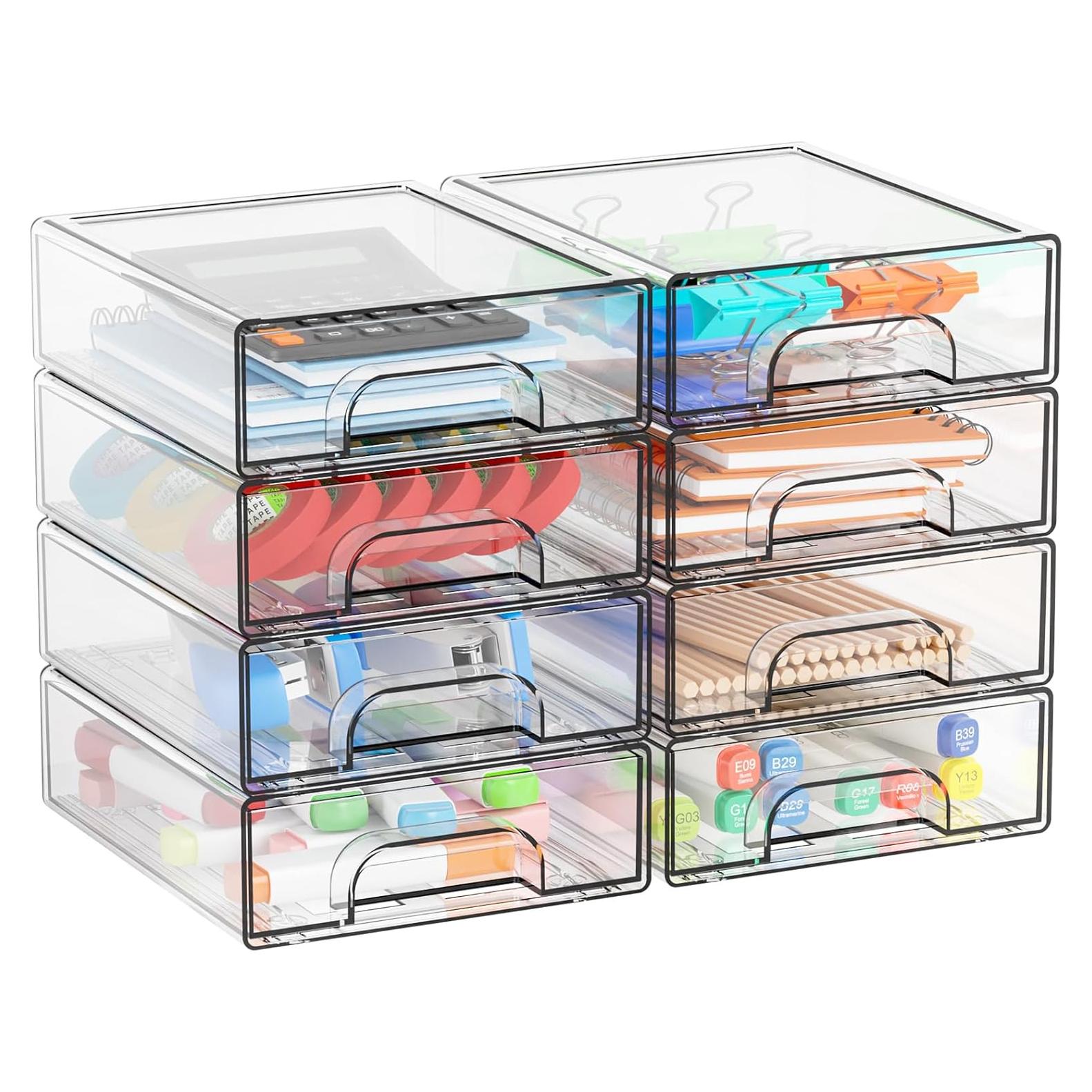 Organizador de Cajones Apilable Yieach 8 PCS Acrílico 15.5x18.8x5.6 cm