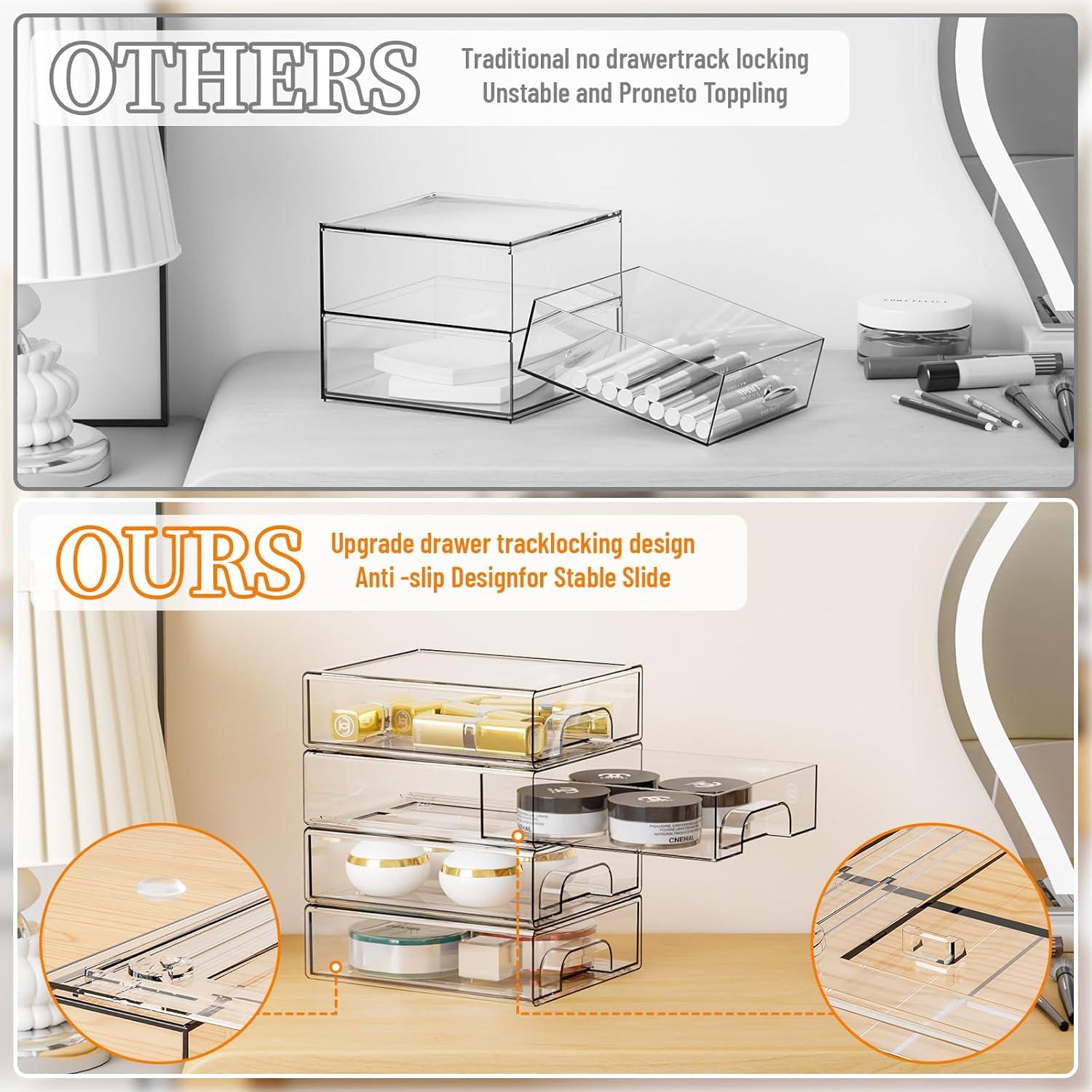 Organizador de Cajones Apilable Yieach 8 PCS Acrílico 15.5x18.8x5.6 cm