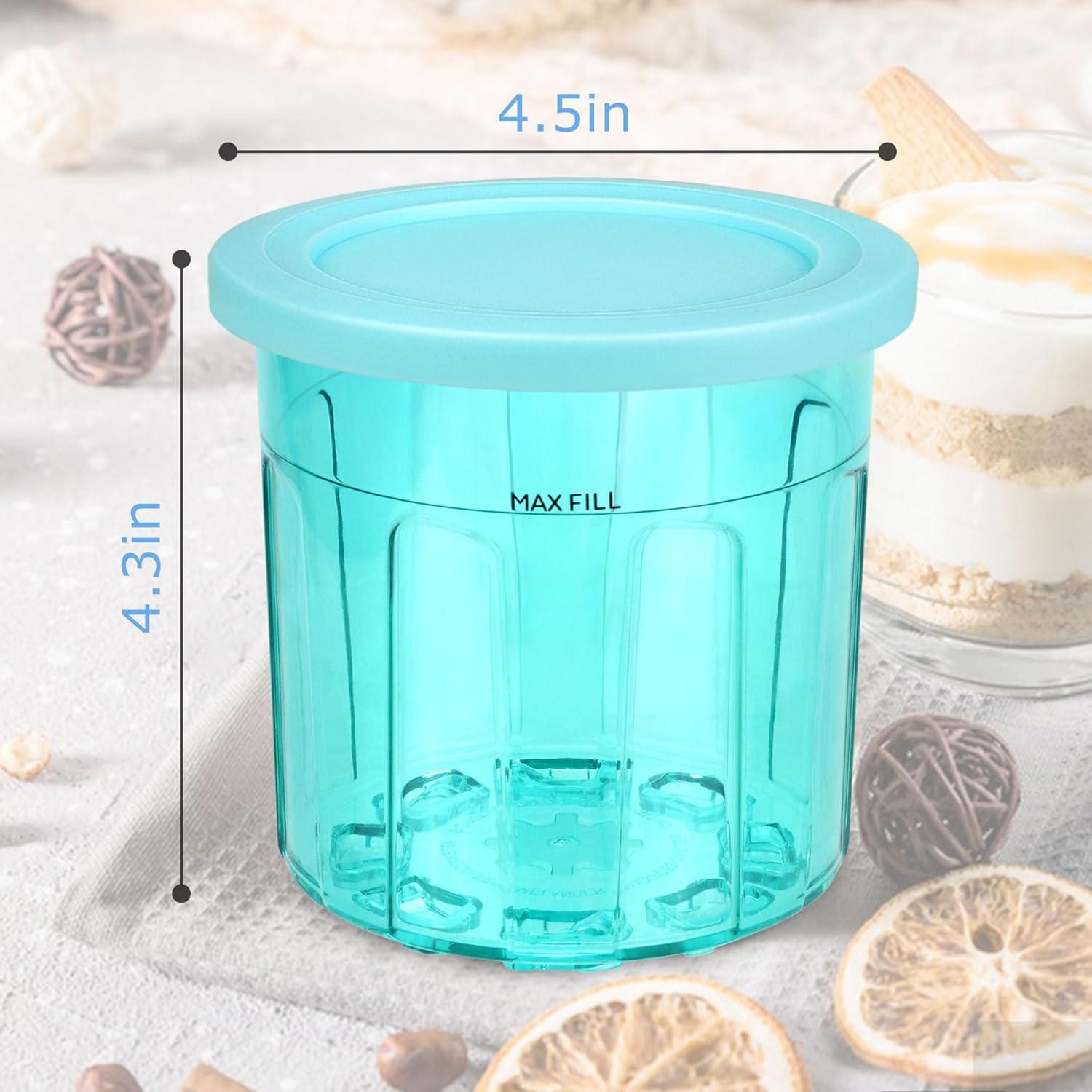 Contenedores de Helado VanlonPro 16oz Paquete de 4 Apto Lavavajillas