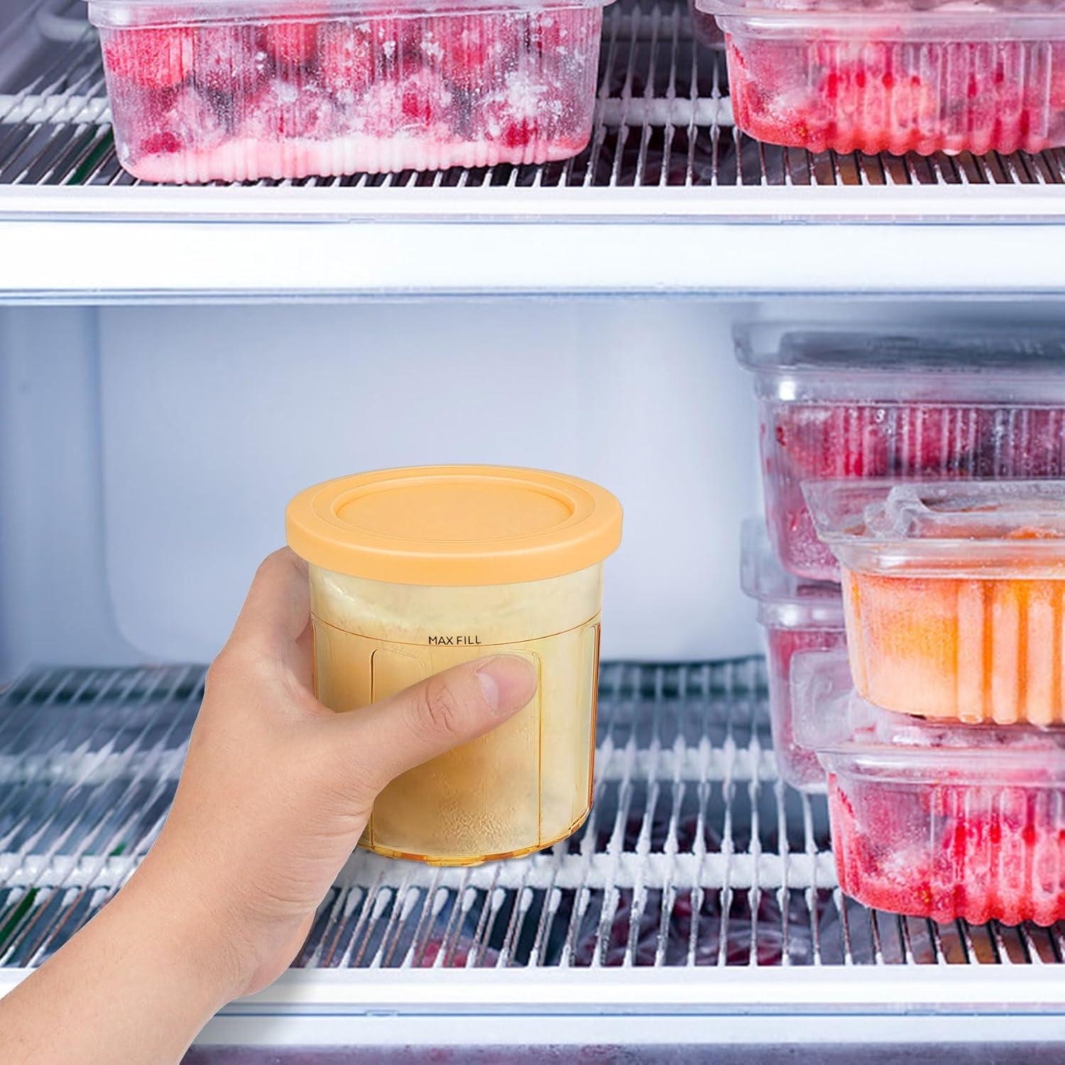 Contenedores de Helado VanlonPro 16oz Paquete de 4 Apto Lavavajillas