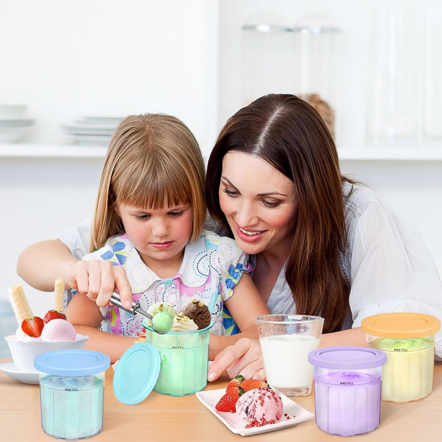 Contenedores de Helado VanlonPro 16oz Paquete de 4 Apto Lavavajillas