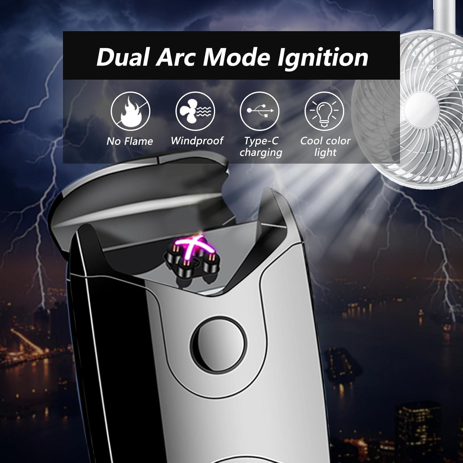 Encendedor Eléctrico Recargable USB C COMANYI Doble Arco Plasma