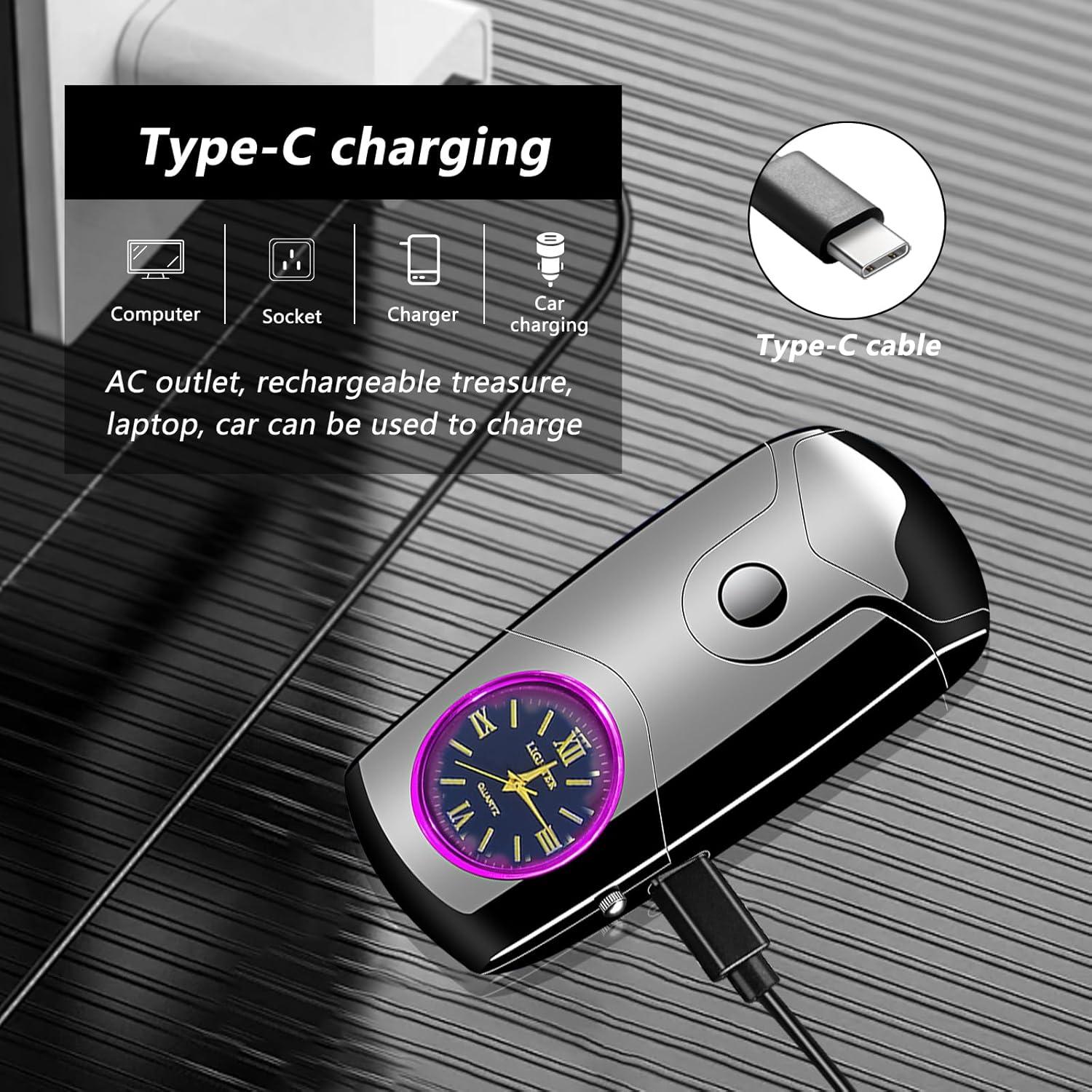 Encendedor Eléctrico Recargable USB C COMANYI Doble Arco Plasma