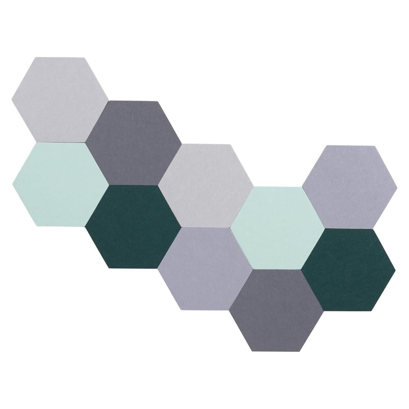 10 Baldosas Hexagonales de Fieltro Afumazi 27.7x24.1cm