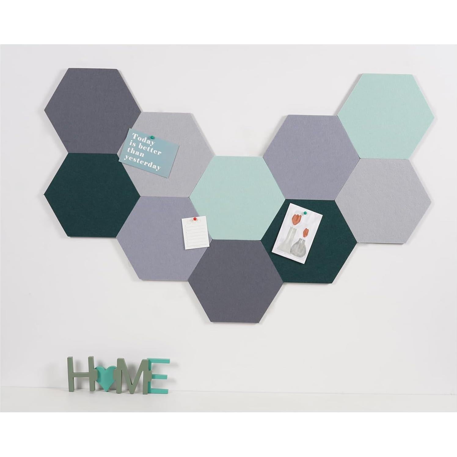 10 Baldosas Hexagonales de Fieltro Afumazi 27.7x24.1cm