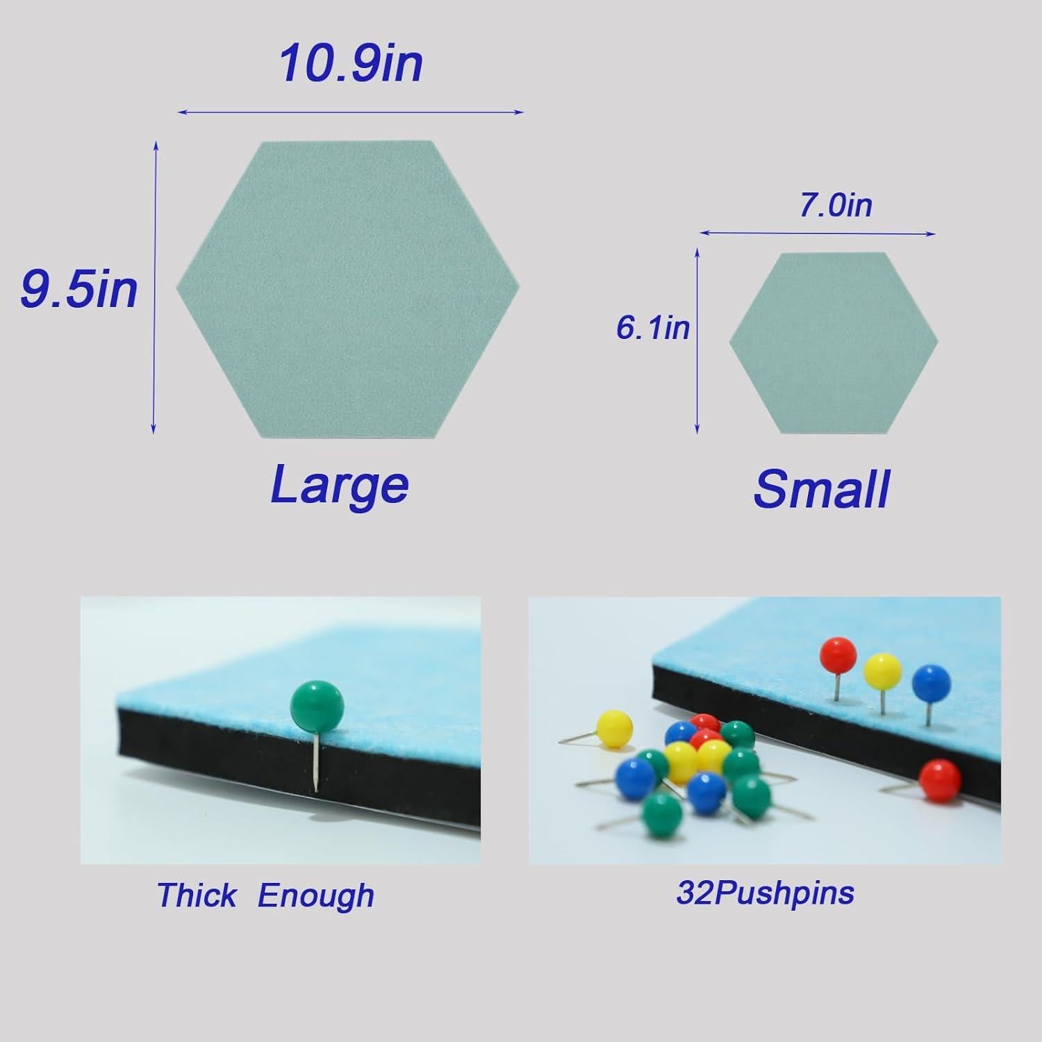 10 Baldosas Hexagonales de Fieltro Afumazi 27.7x24.1cm