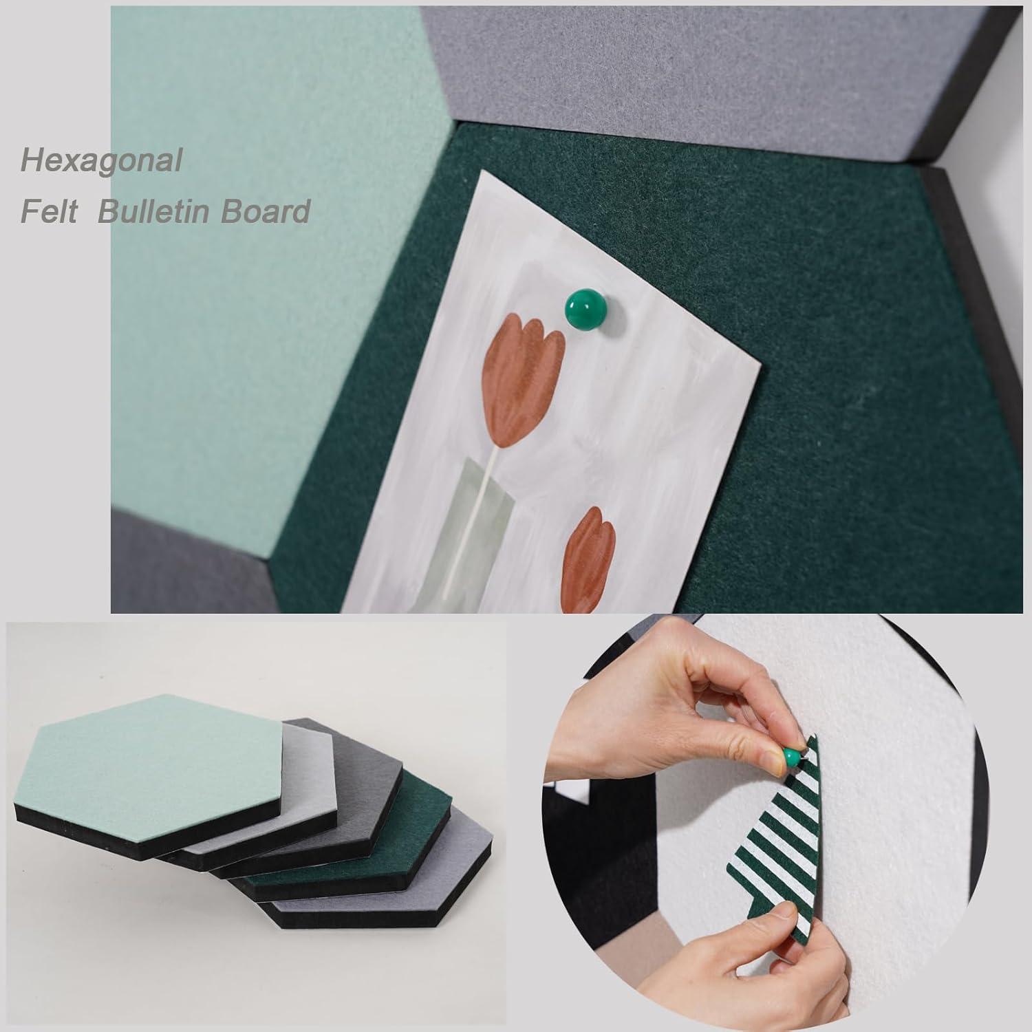 10 Baldosas Hexagonales de Fieltro Afumazi 27.7x24.1cm