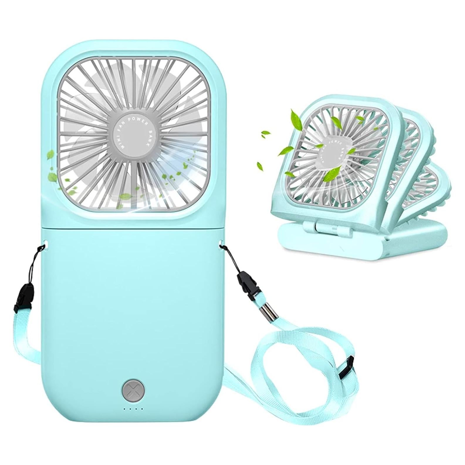 Ventilador de Cuello Allxin Mini Plegable USB 3000mAh Azul