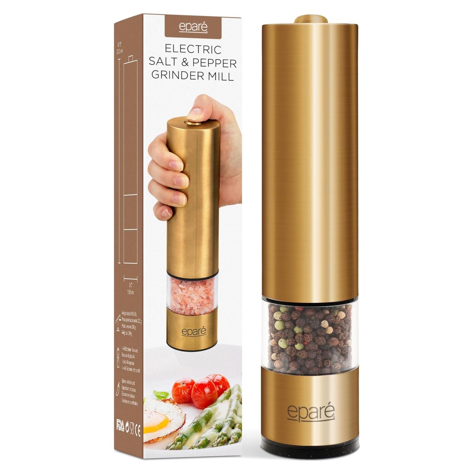 Molinillo de Sal y Pimienta Eléctrico Eparé con Luz LED