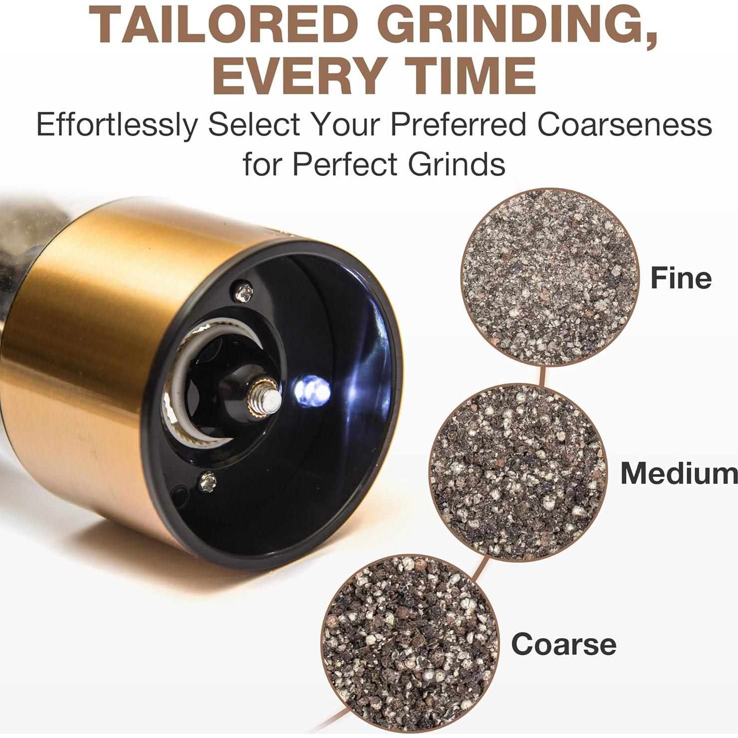 Molinillo de Sal y Pimienta Eléctrico Eparé con Luz LED