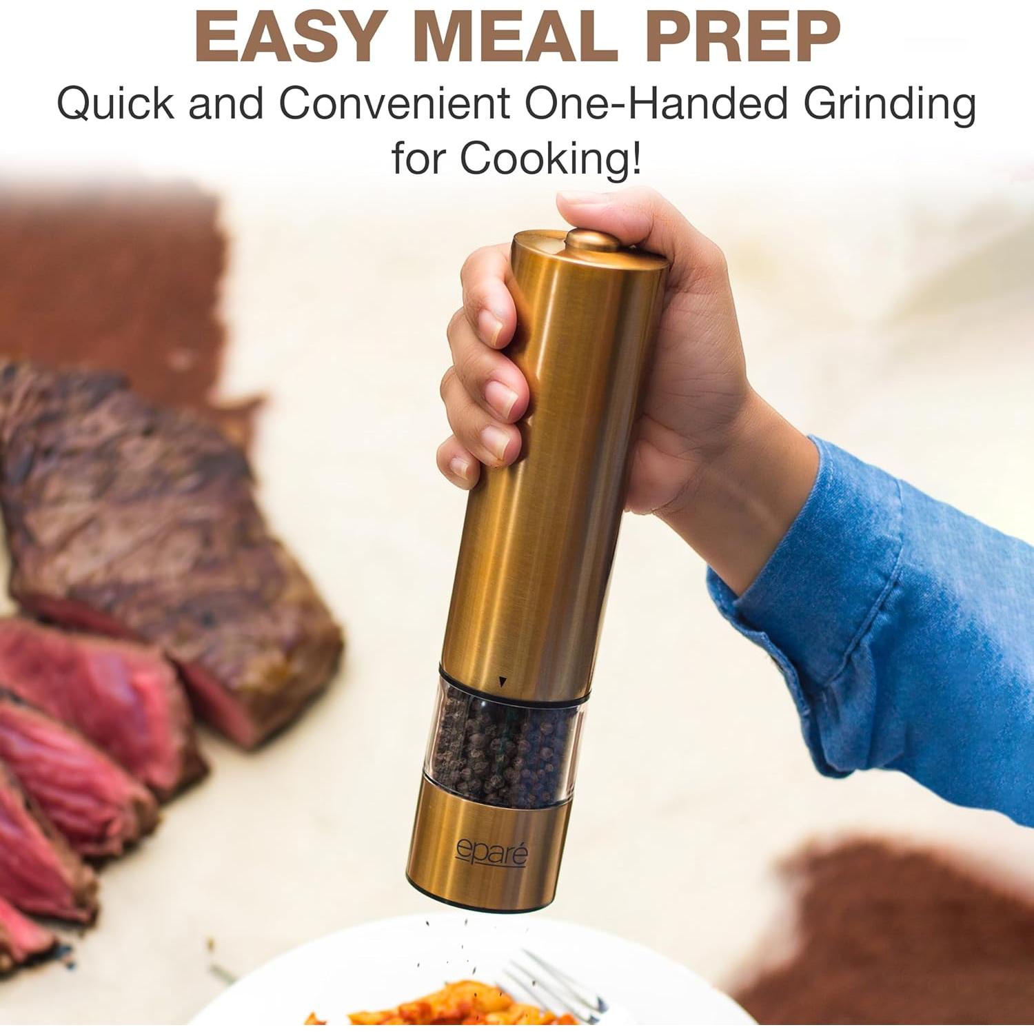 Molinillo de Sal y Pimienta Eléctrico Eparé con Luz LED