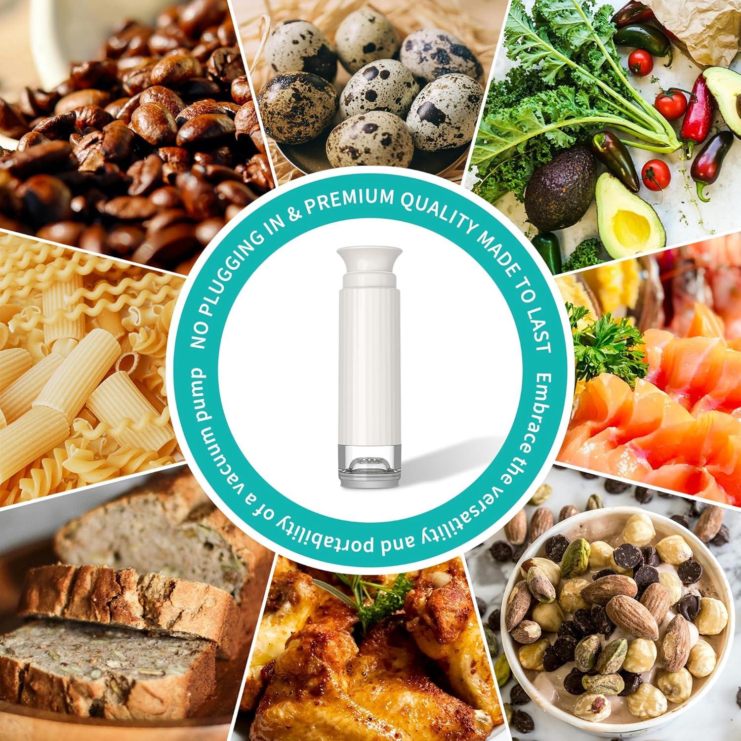 Kit de Sellador al Vacío 15pcs - Bomba Manual + 10 Bolsas + Clips