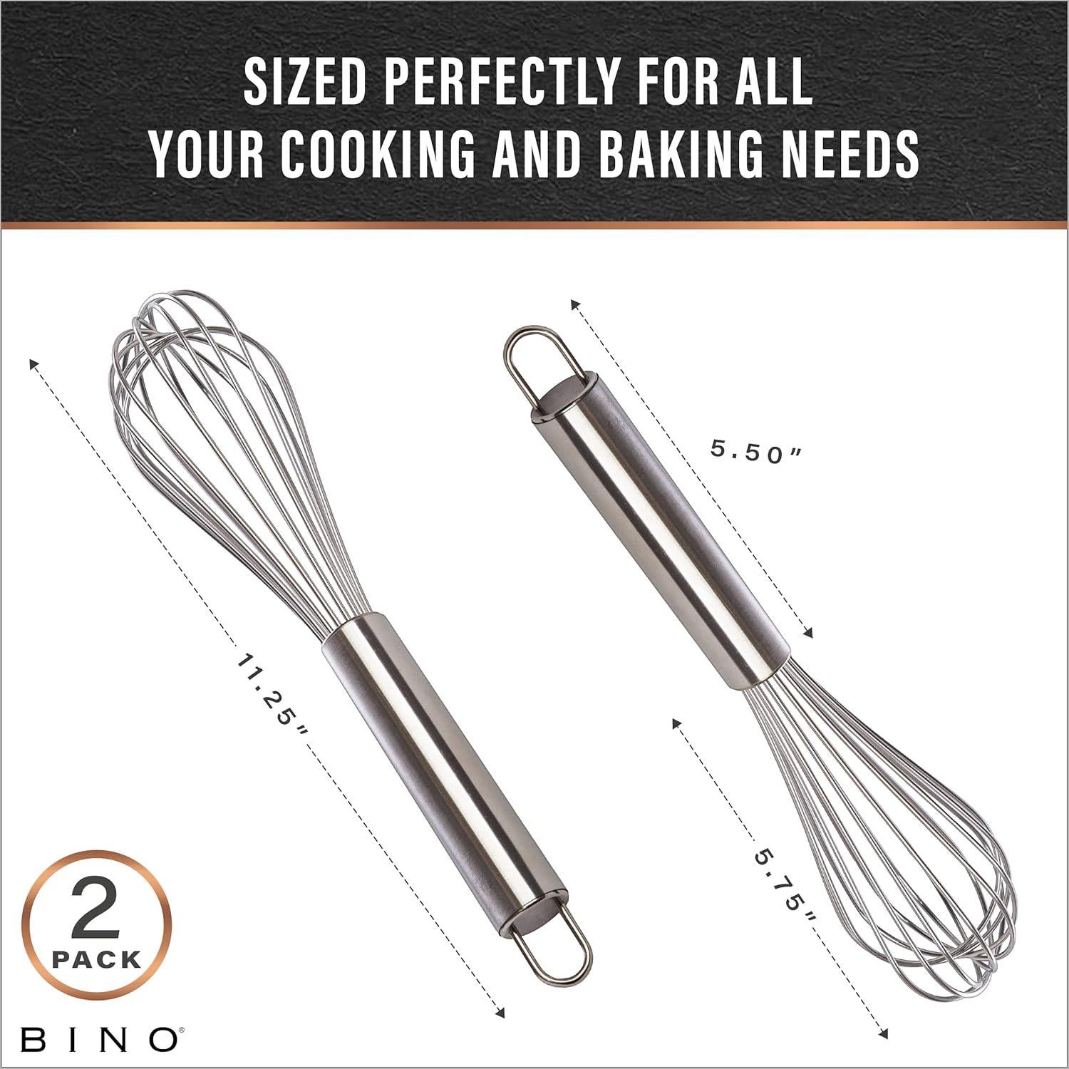 Juego de Batidores de Huevos BINO 2 Piezas 25.4 cm Acero Inoxidable