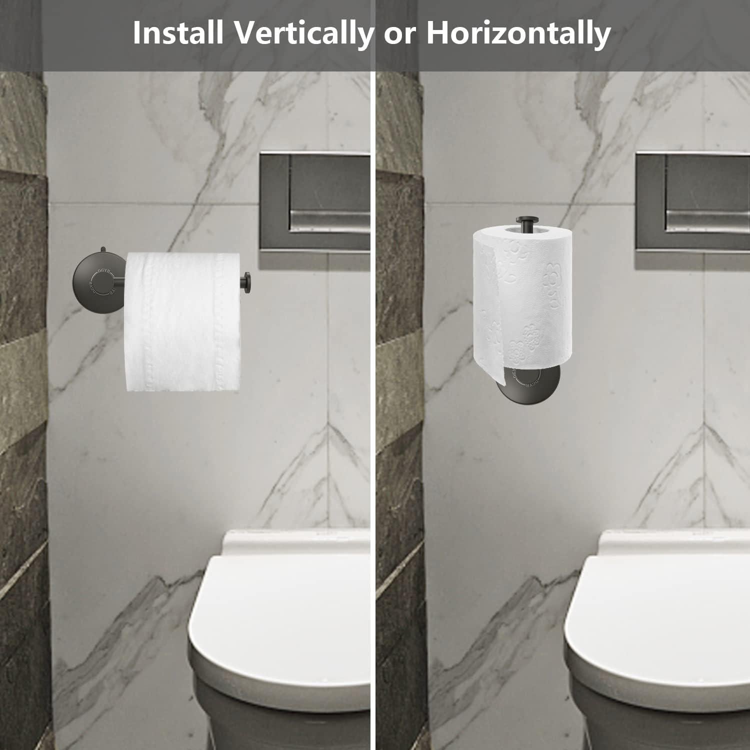 Soporte de Papel Higiénico DGYB con Ventosa - Acero Inoxidable 14.7 cm