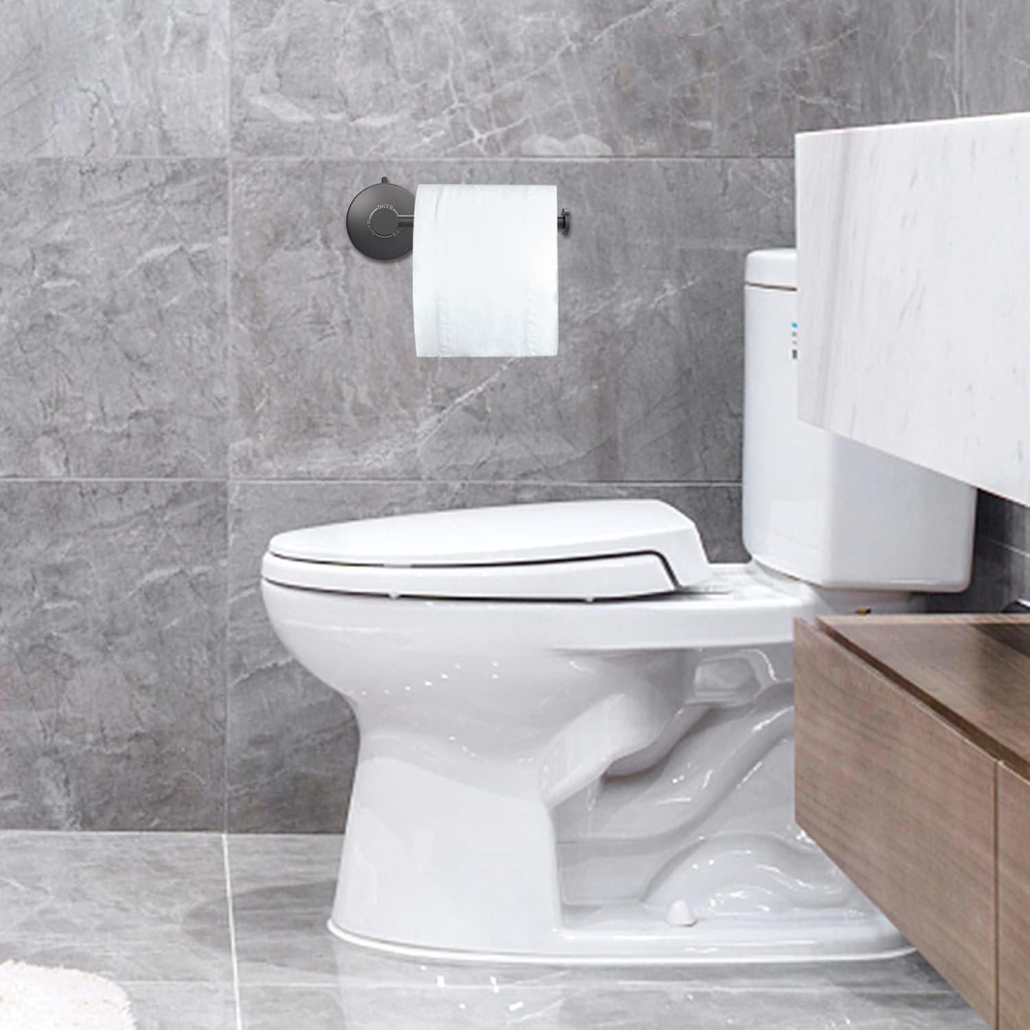 Soporte de Papel Higiénico DGYB con Ventosa - Acero Inoxidable 14.7 cm