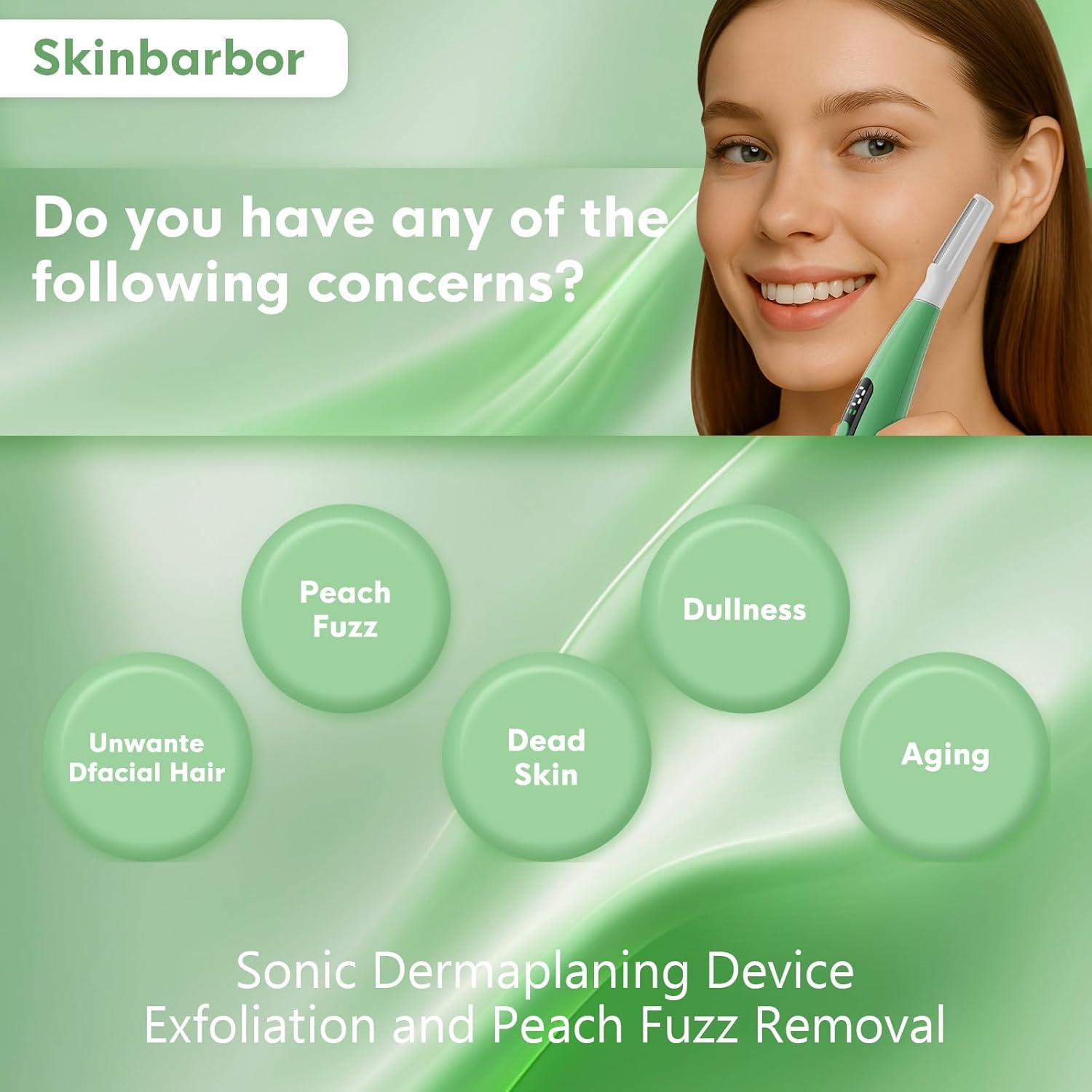 Razor Dermaplane Sonic Skinharbor - Exfoliación Facial 3 Velocidades