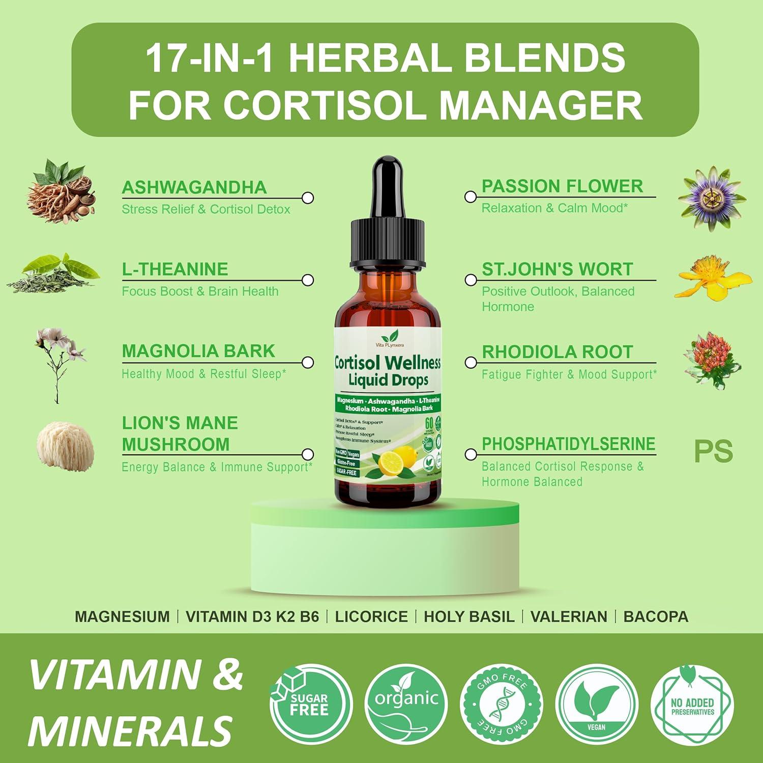 Suplemento Líquido de Cortisol Vita PLynxera 60ml - Detox 17-en-1