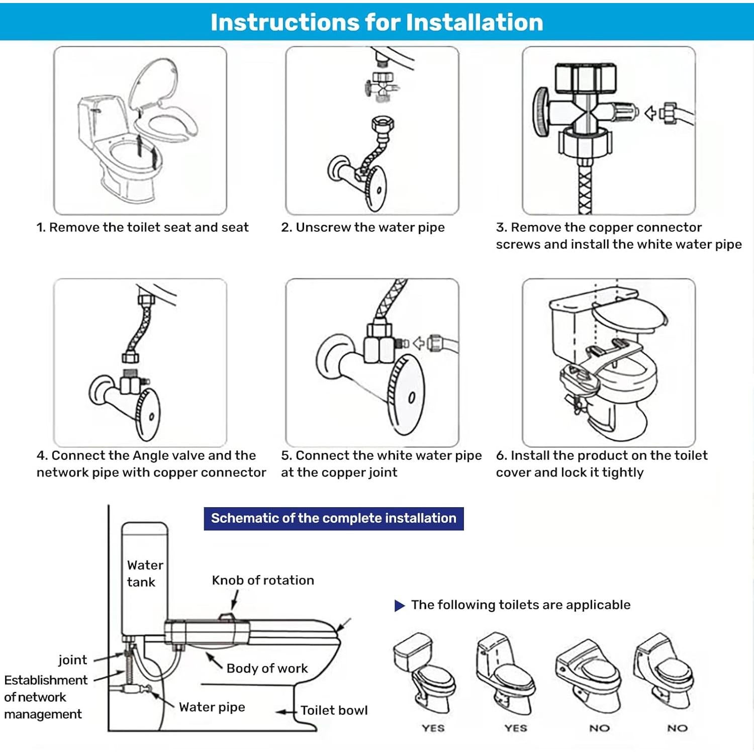 Accesorio de Bidet Terids ZYP01015 Frío y Caliente con Doble Boquilla