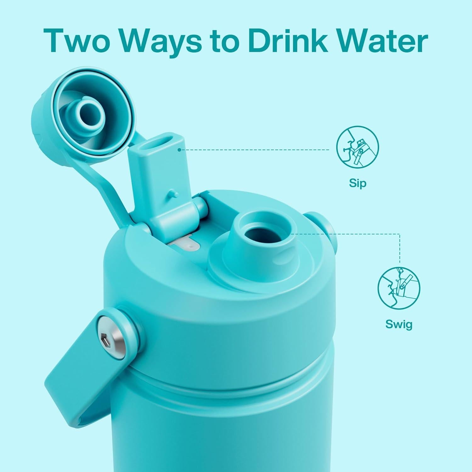 Botella de Agua Aislada ENCOOL 0.35L Azul Acuamarina