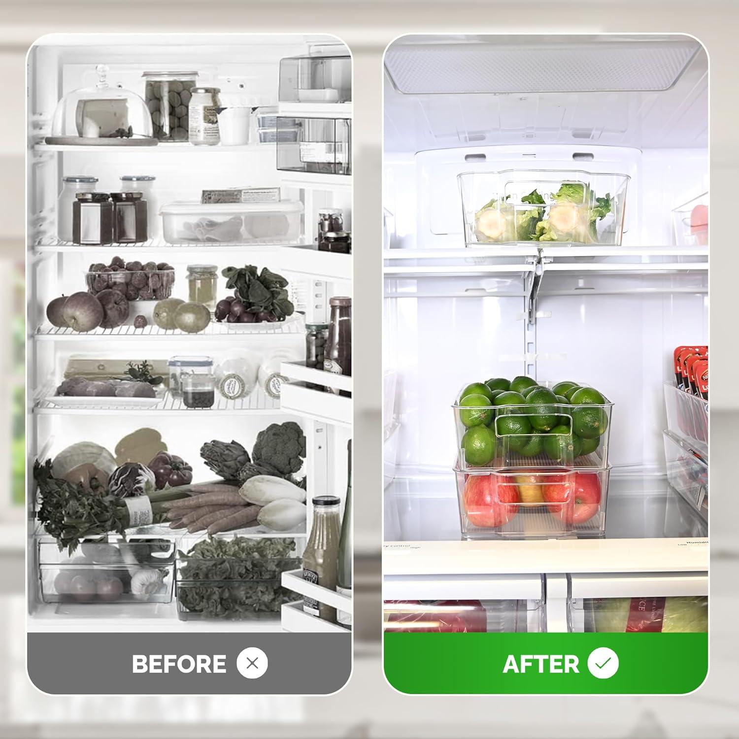 Paquete de 3 Contenedores Apilables Merrick 32x21cm - Almacenamiento Refrigerador