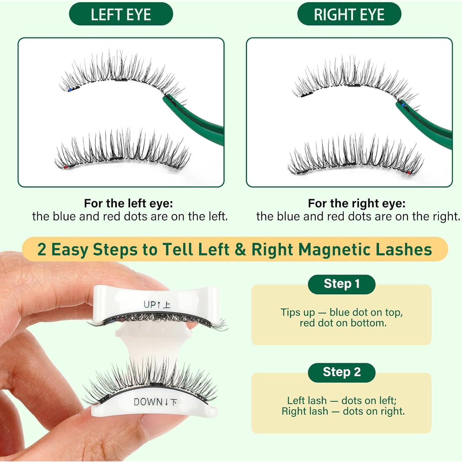 Pestañas Magnéticas Reutilizables KEYYOU 3D 2 Pares con Aplicador