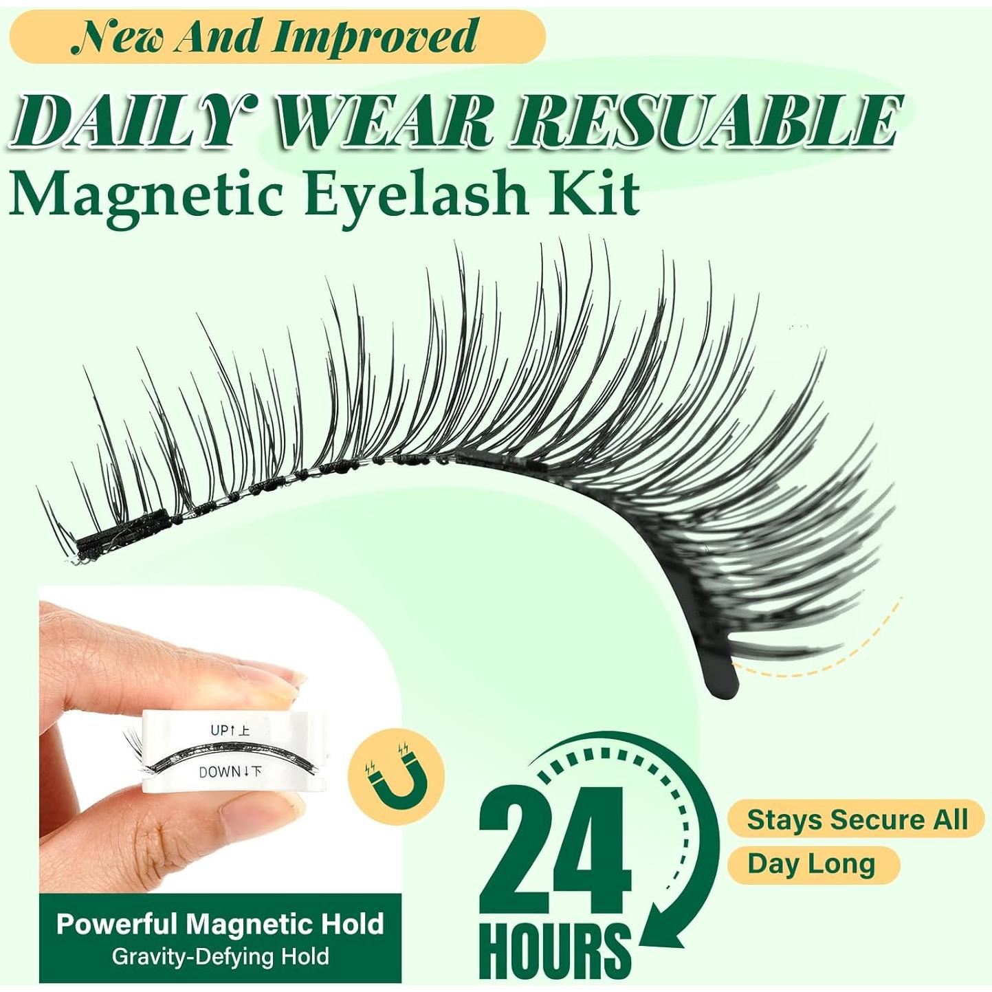 Pestañas Magnéticas Reutilizables KEYYOU 2 Pares con Aplicador