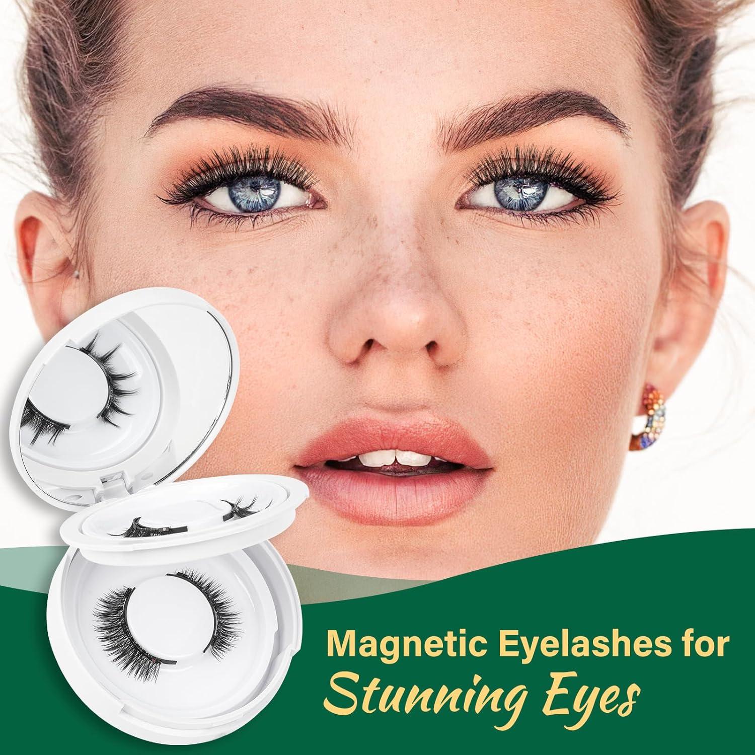 Pestañas Magnéticas Reutilizables KEYYOU 2 Pares con Aplicador