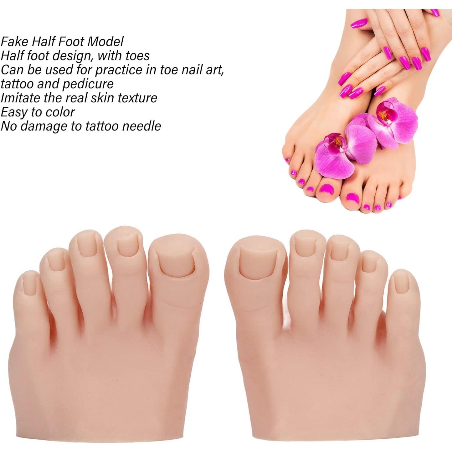 Modelo de Pie Falso de Silicona YUYTE para Pedicura 1 Par