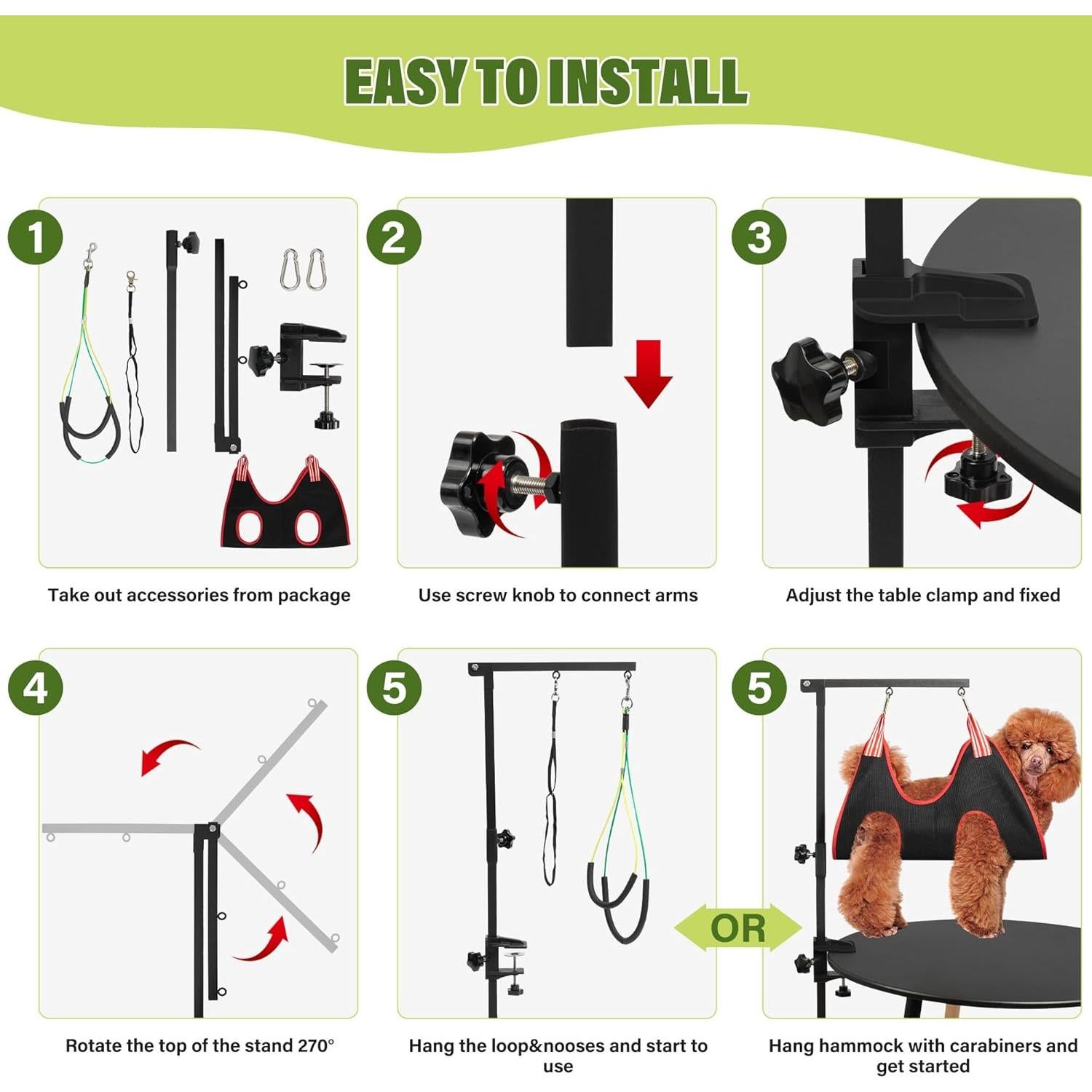 Brazo de Acicalamiento para Perros getlstub 89 cm Ajustable