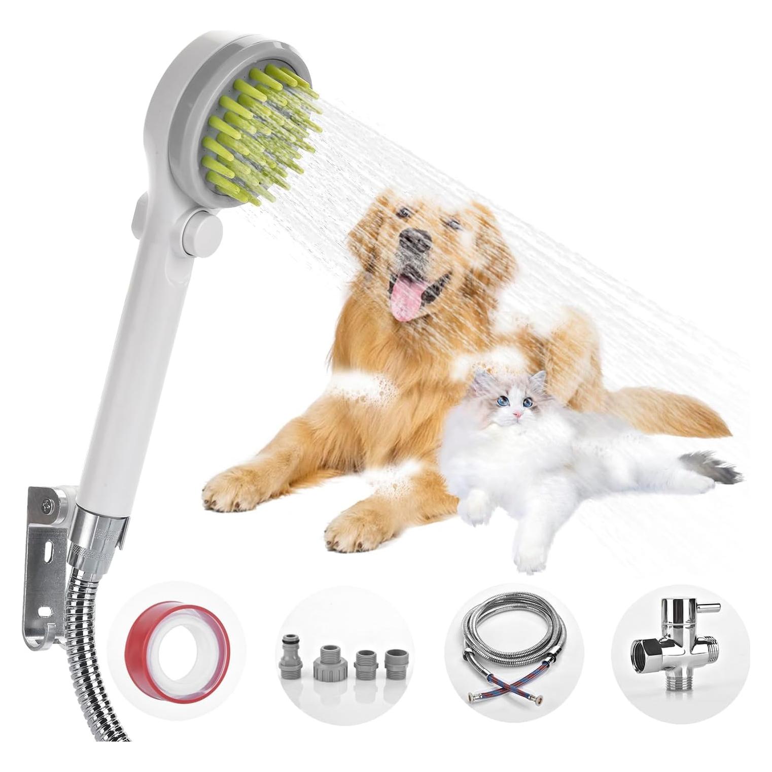 Cabezal de Ducha para Mascotas Coyfa 3 en 1 con Manguera 200 cm