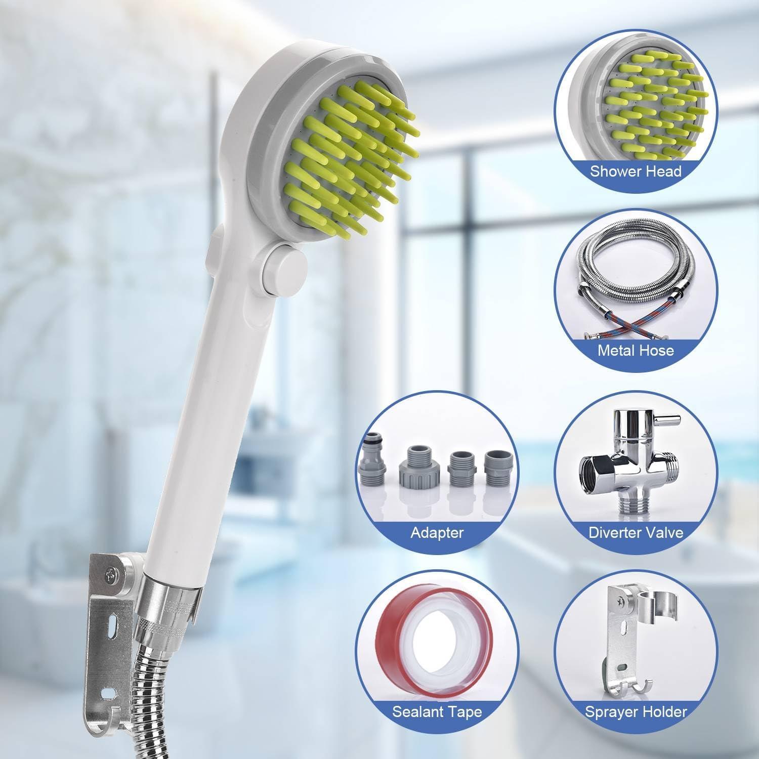 Cabezal de Ducha para Mascotas Coyfa 3 en 1 con Manguera 200 cm