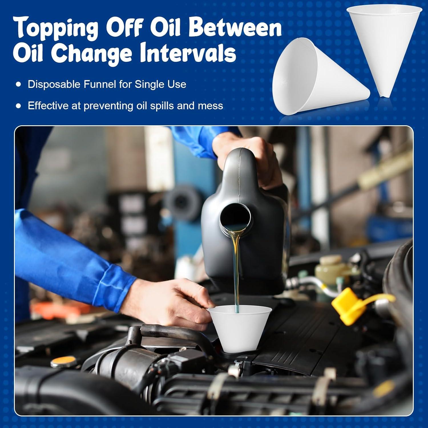 25 Embudos de Papel Desechables SiliFine 6 oz para Aceite